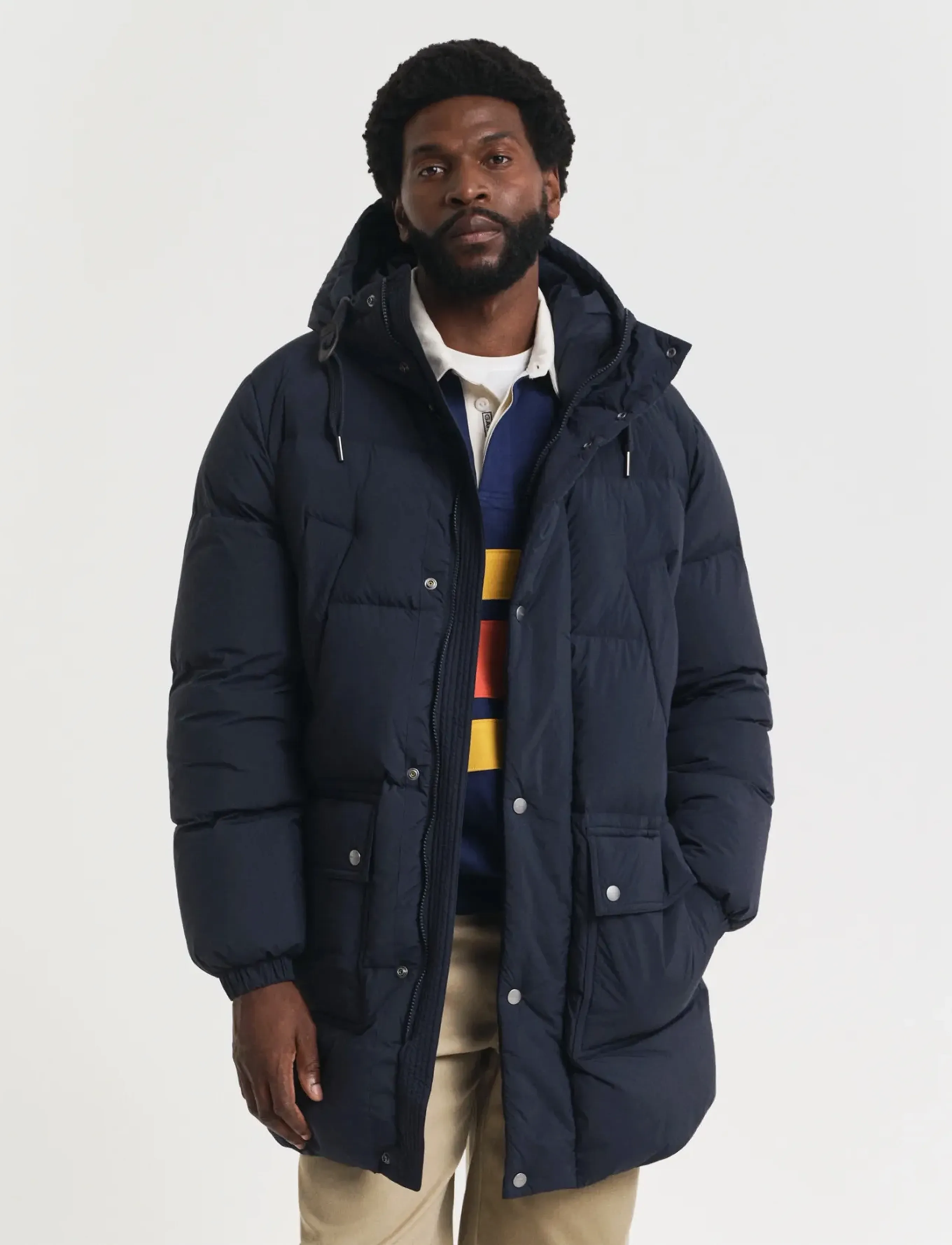 Gant Down Puffer Parka, M, Jackets, Blau - Parkas, Männerswear
