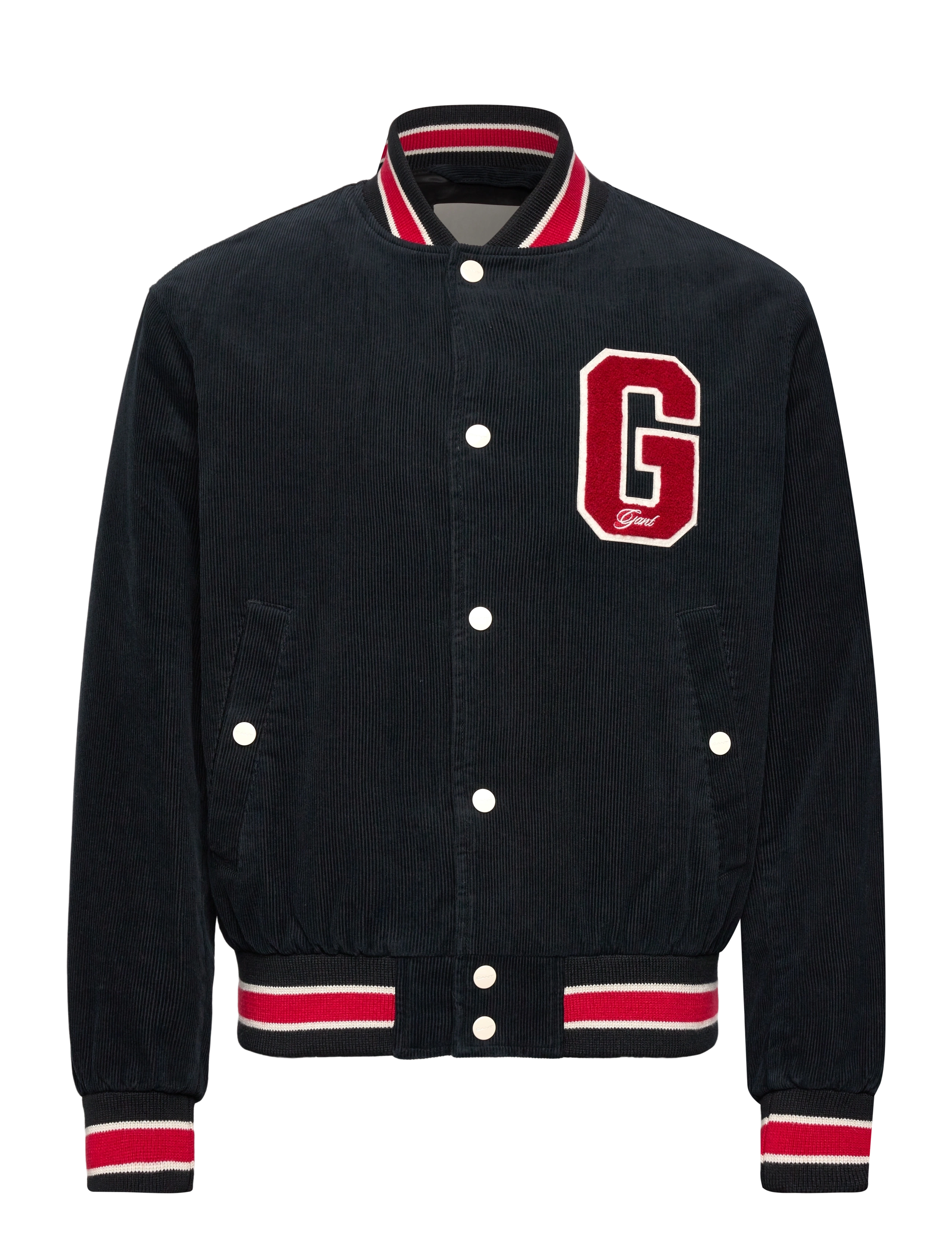 CORD VARSITY JACKET - BLACK