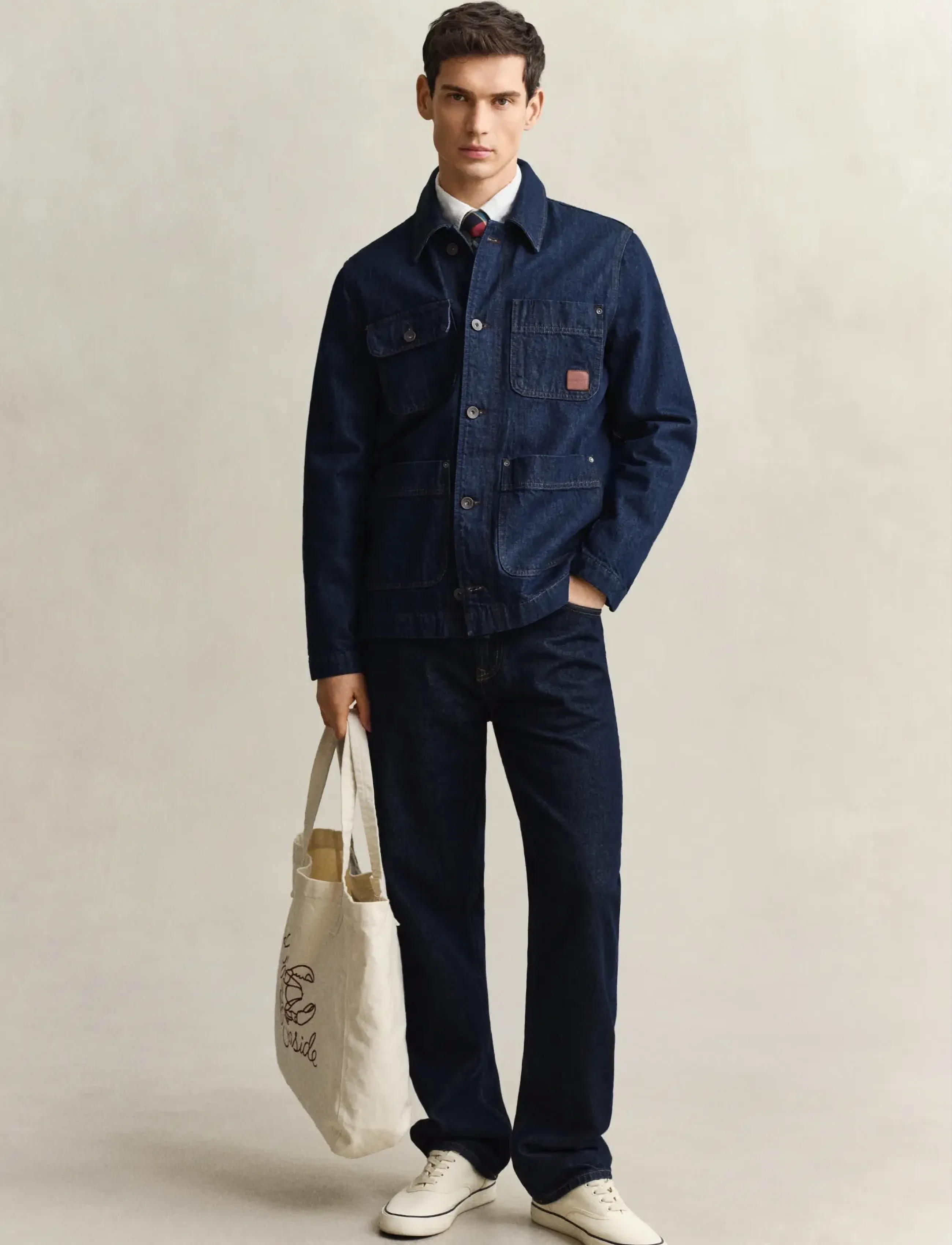Gant - INDIGO WORK JACKET - forårsjakker - dark blue raw - 4