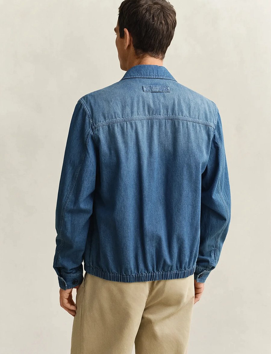 Gant - INDIGO WINDCHEATER JACKET - ungefütterte denimjacken - semi light blue - 2