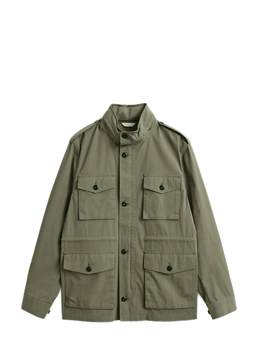 Gant - COTTON 4 POCKET JACKET - leichte jacken - dry herb green - 1