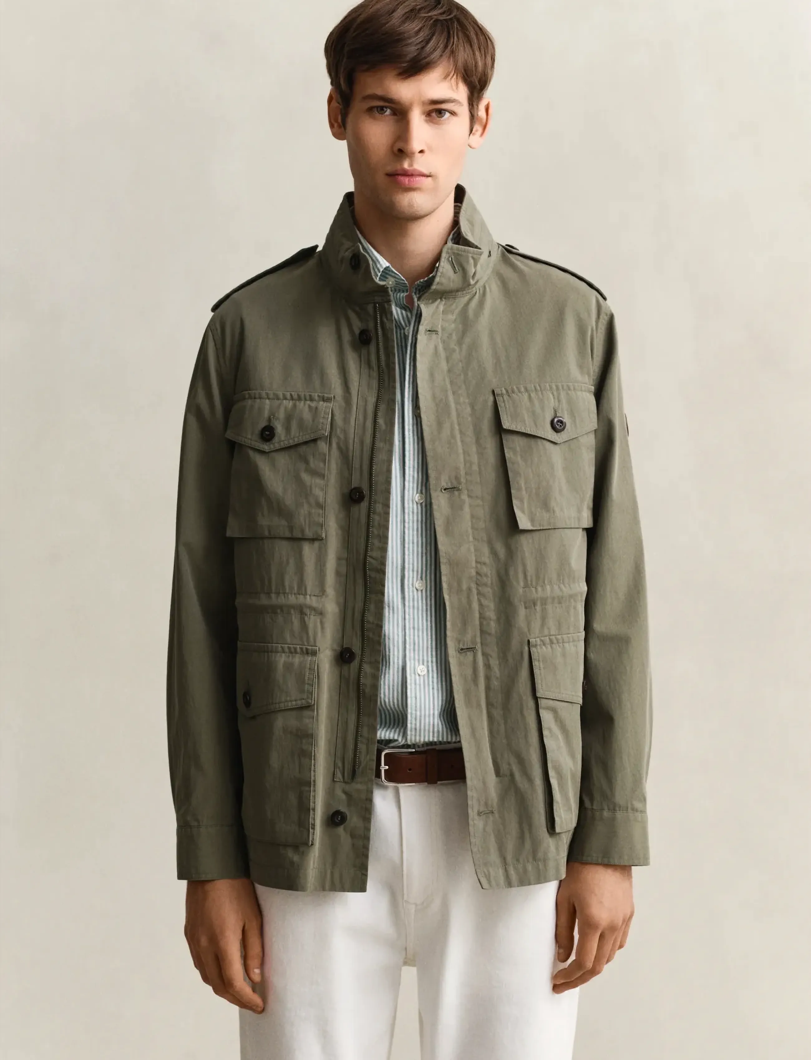 Gant Cotton 4 Pocket Jacket, 3XL, Jackets, Khakigrün - Light Männerswear