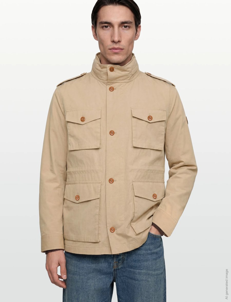 Gant - COTTON 4 POCKET JACKET - léttir jakkar - oat beige - 4