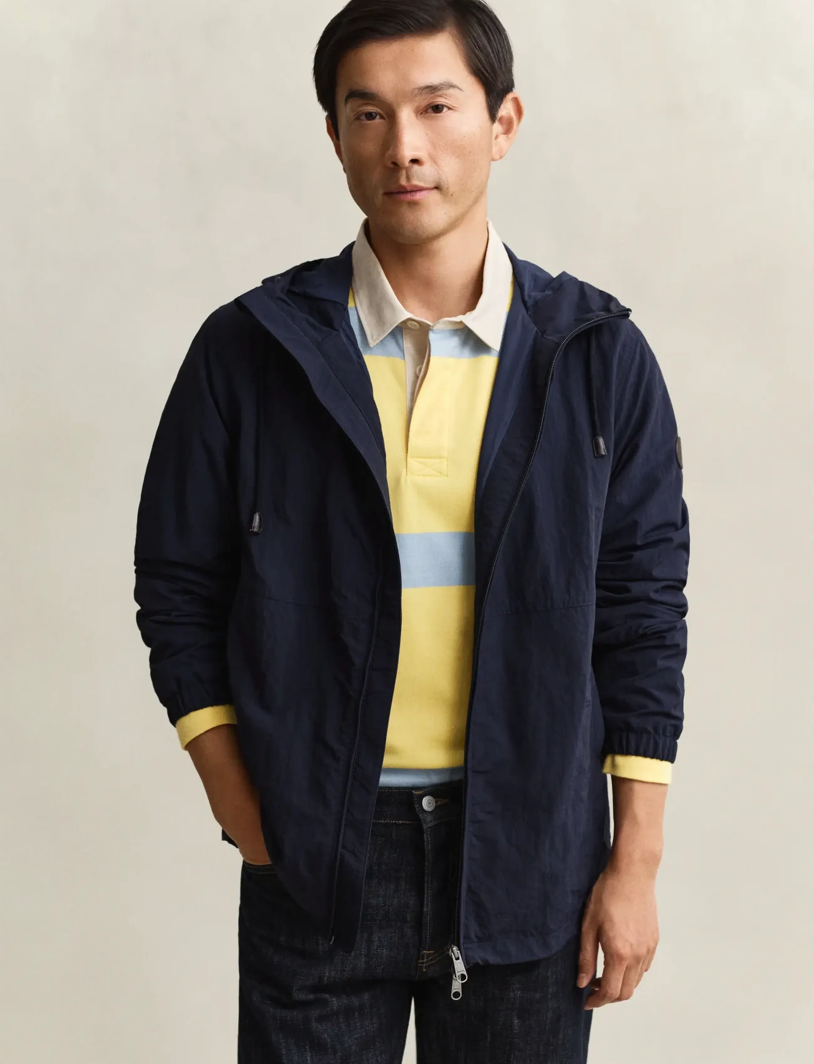 Gant Windbreaker Jacket, L, Jackets, Marineblau - Light Männerswear