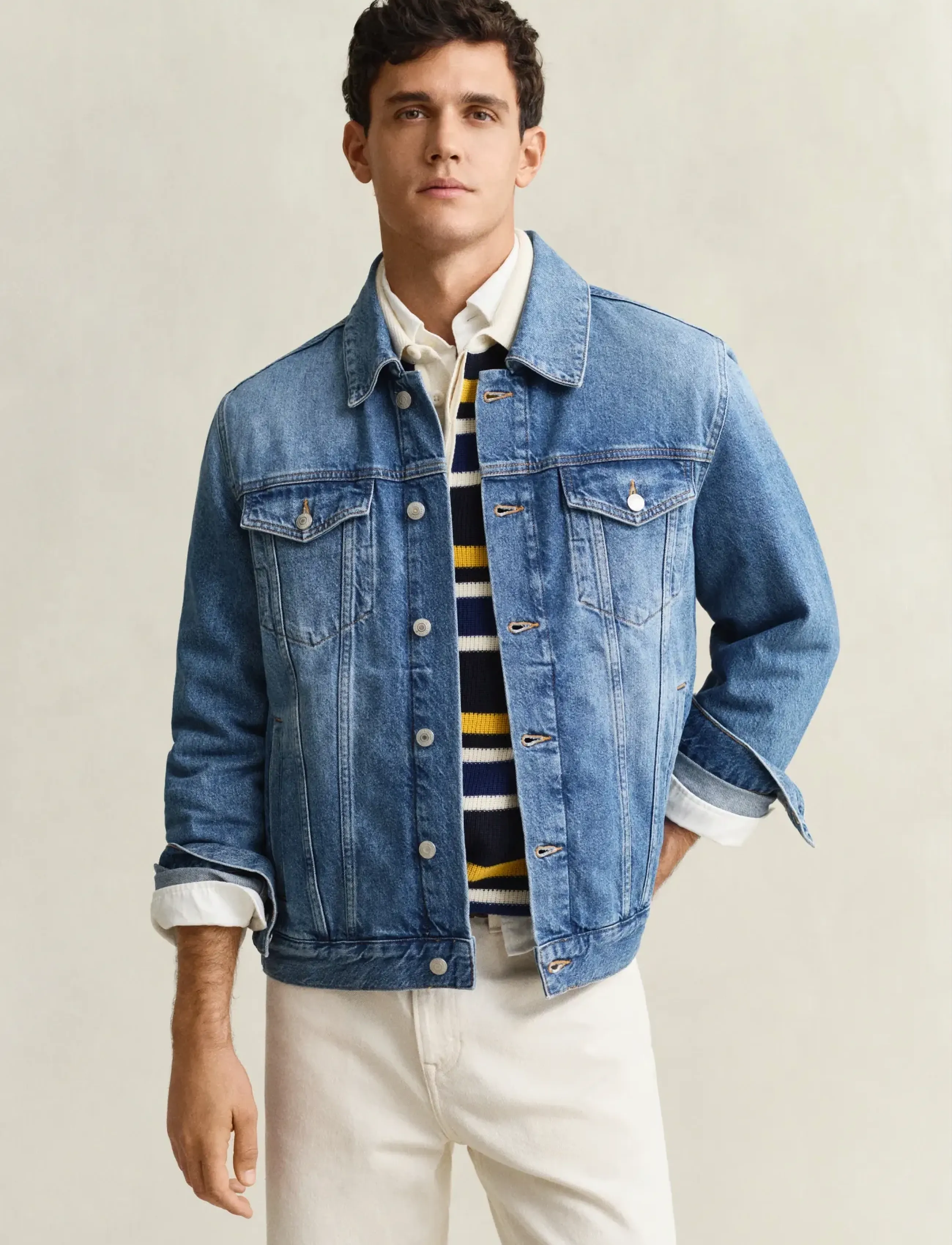 Gant Denim Trucker Jacket, L, Blue, Denim > Unlined Denim Jackets, Herre