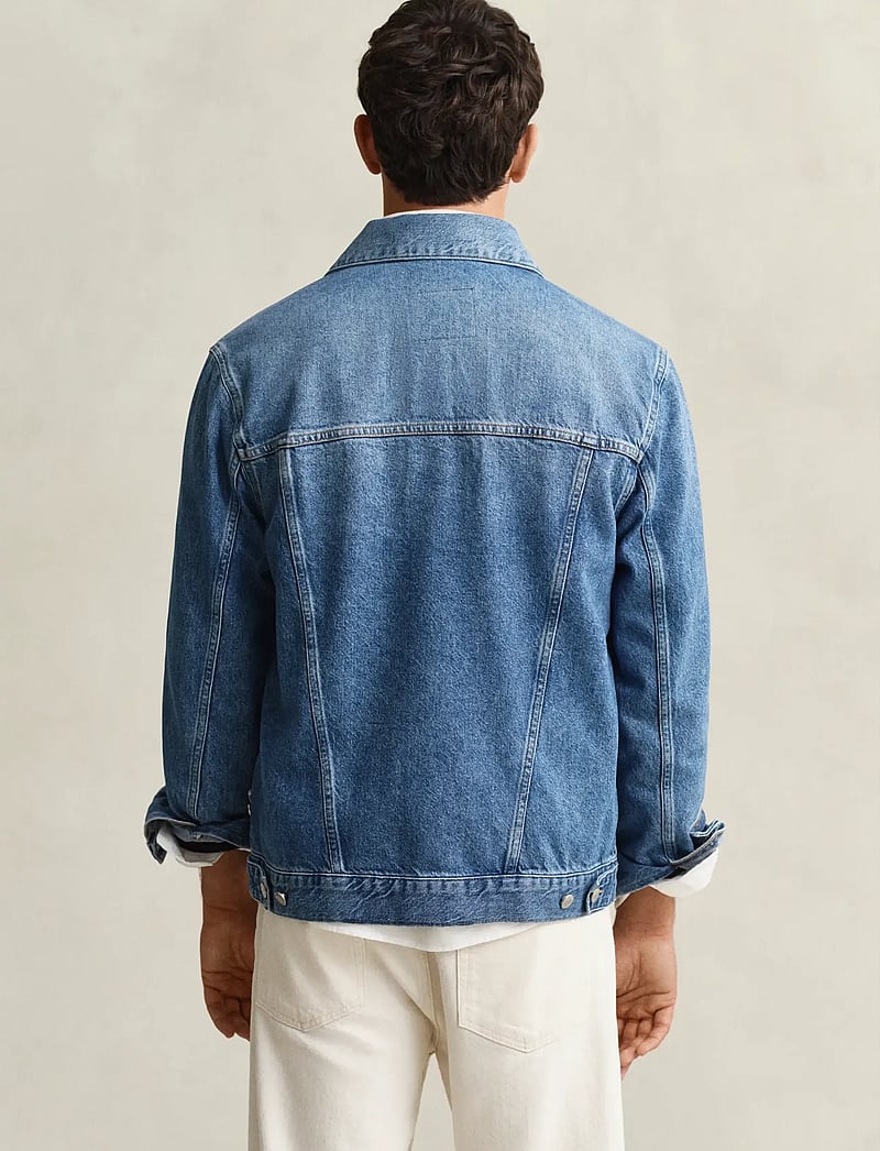 Gant - DENIM TRUCKER JACKET - uforede denimjakker - mid blue - 2