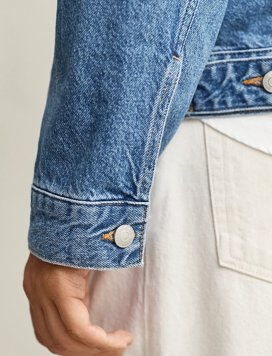 Gant - DENIM TRUCKER JACKET - voodrita teksajakid - mid blue - 3