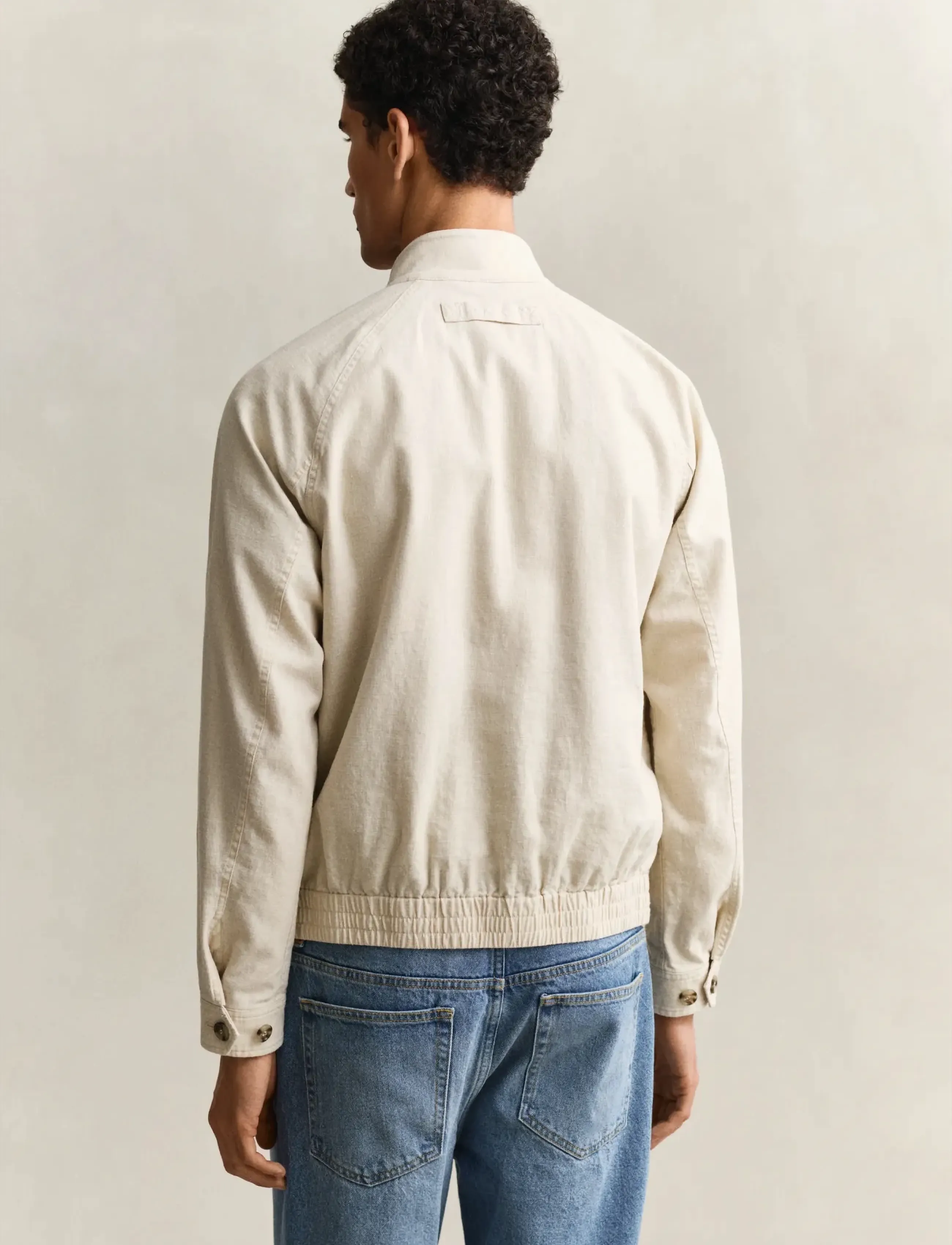 Gant - LINEN BLEND HARRINGTON JACKET - plānas virsjakas - soft oat - 2