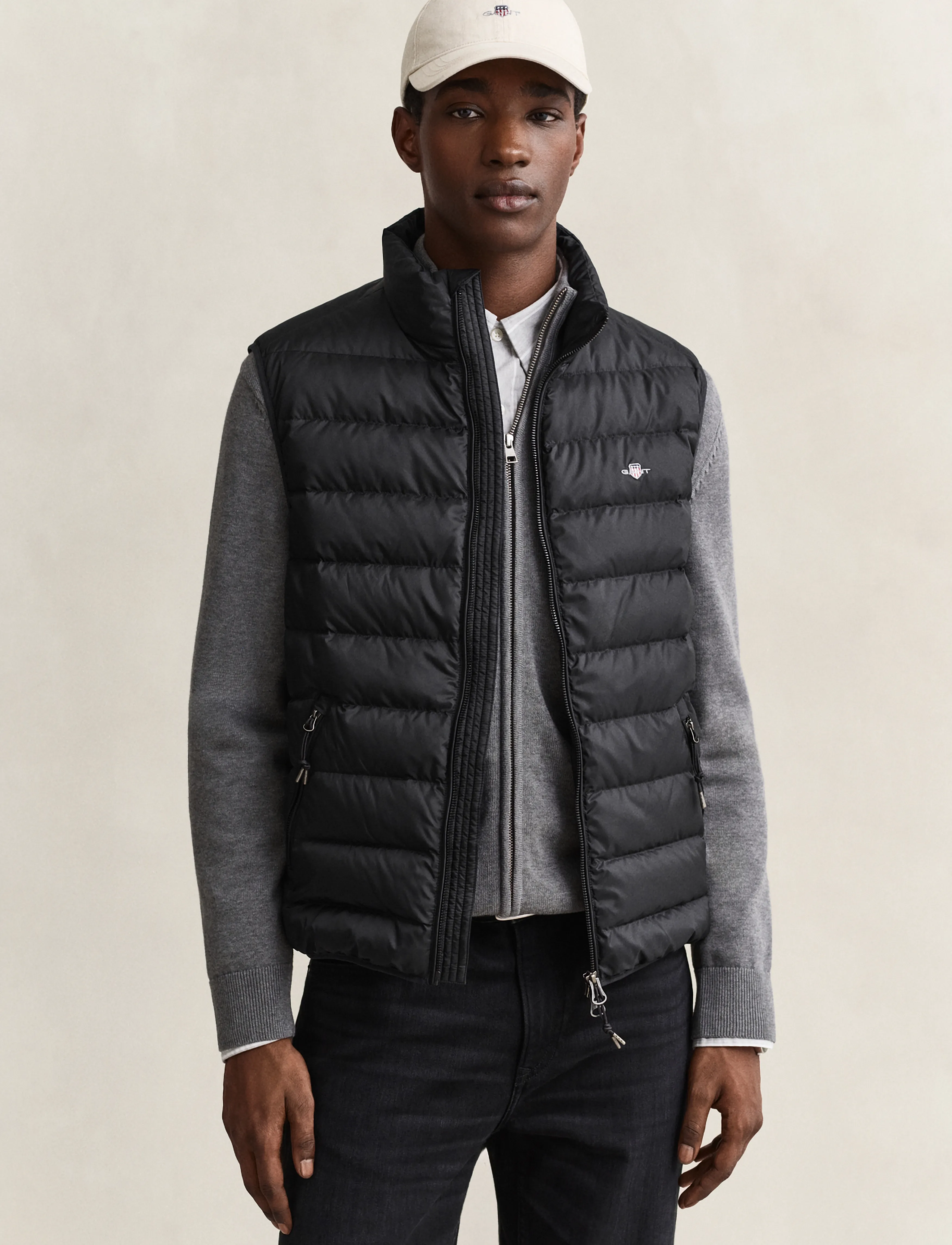 Gant Light Down Vest - Preppy - BLACK / black