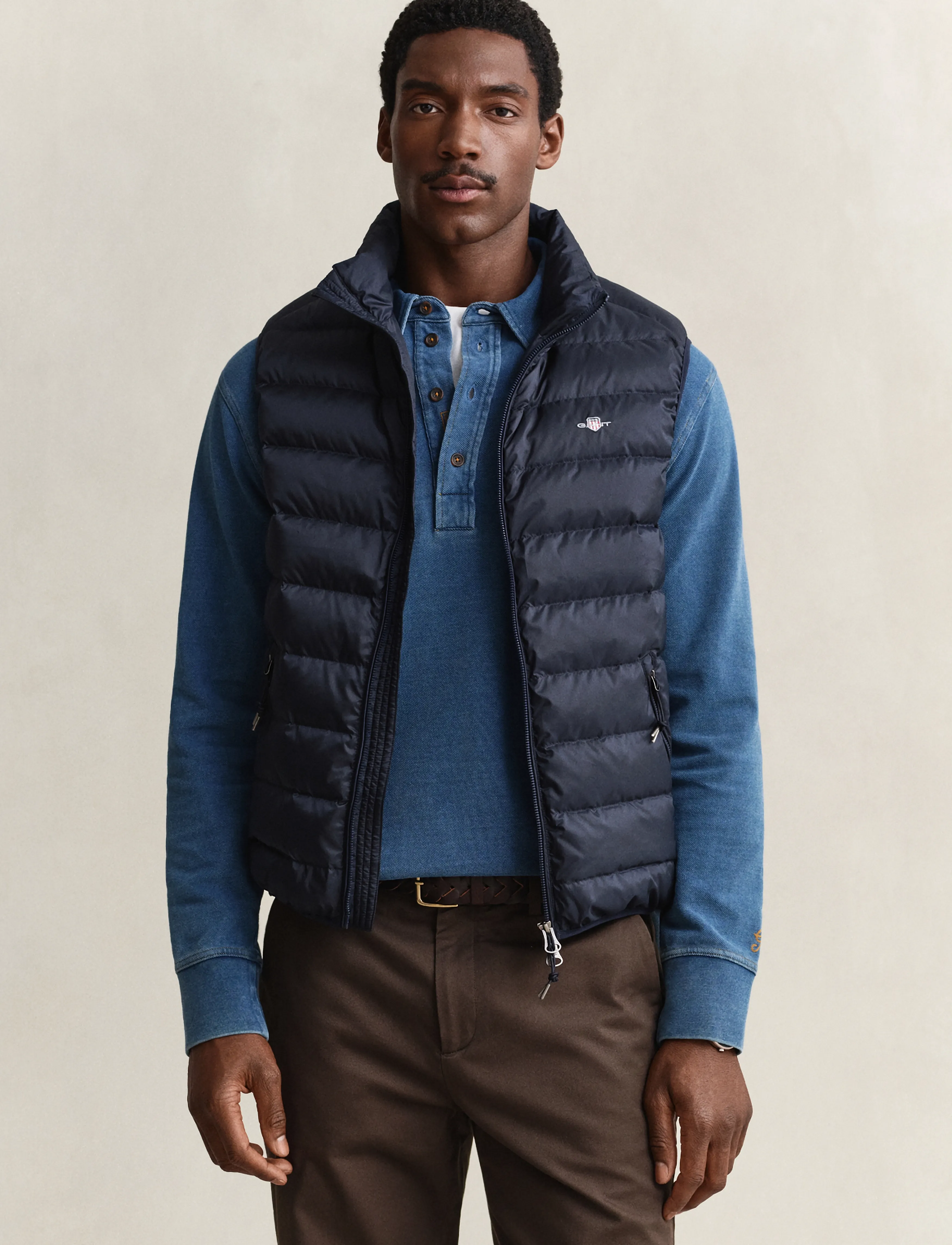 Gant Light Down Vest - Riided - EVENING BLUE / navy
