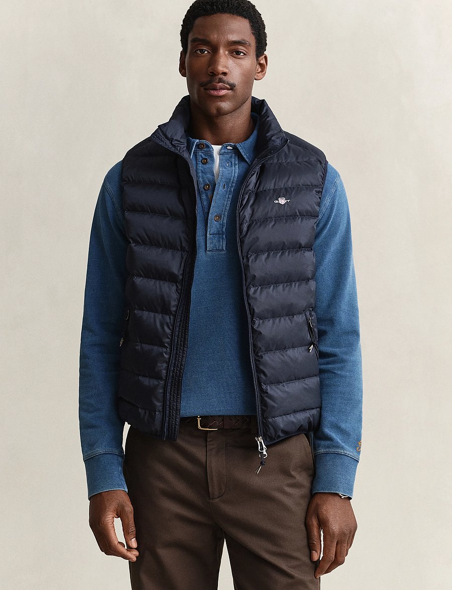 Gant - Light Down Vest - shoppa efter tillfälle - evening blue - 0