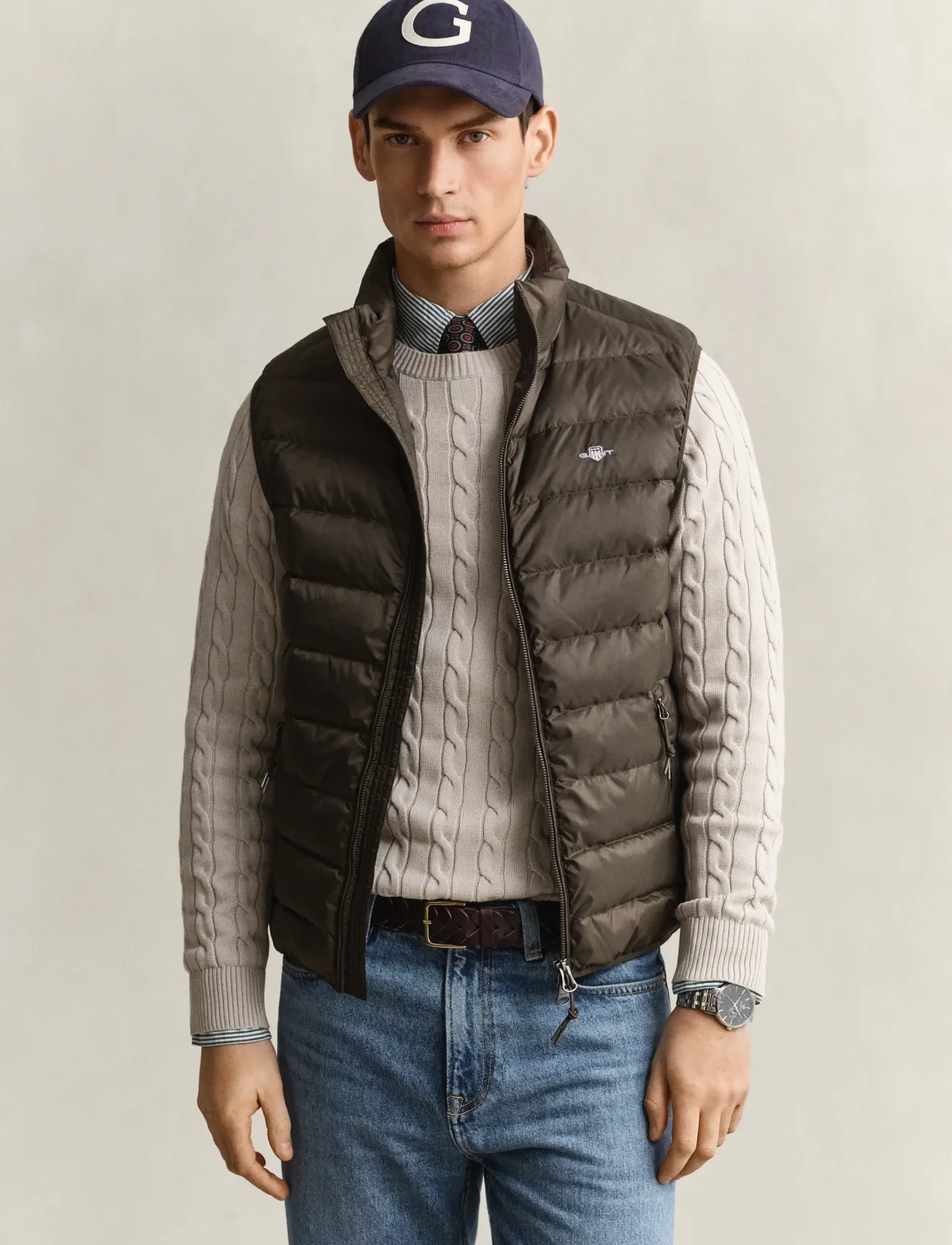 Gant Light Down Vest - Kleidung - SHADOW BROWN / brown