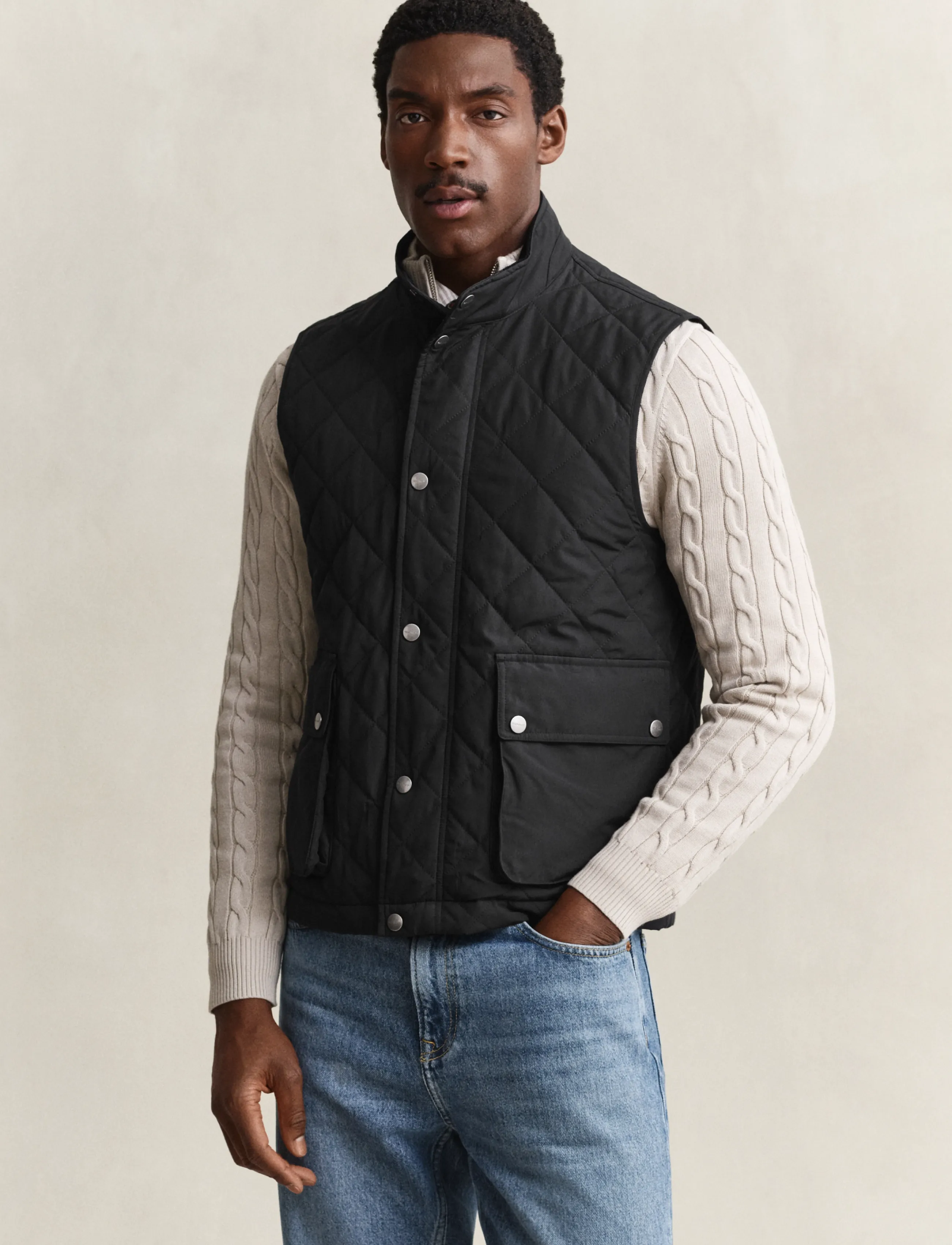 Gant Quilted Vest - Westen - BLACK / black