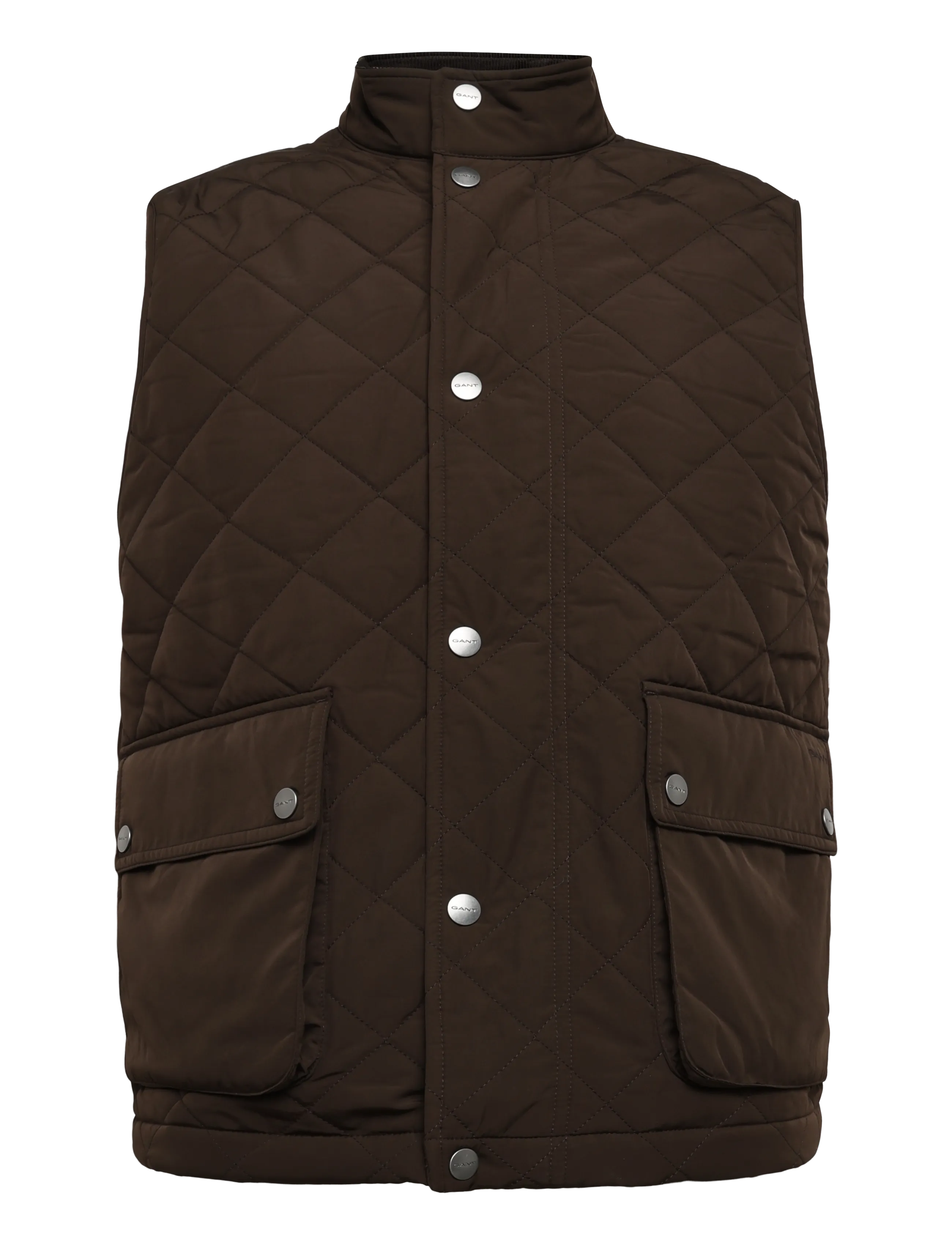 Gant Quilted Vest - Västar - BLACK BROWN / brown