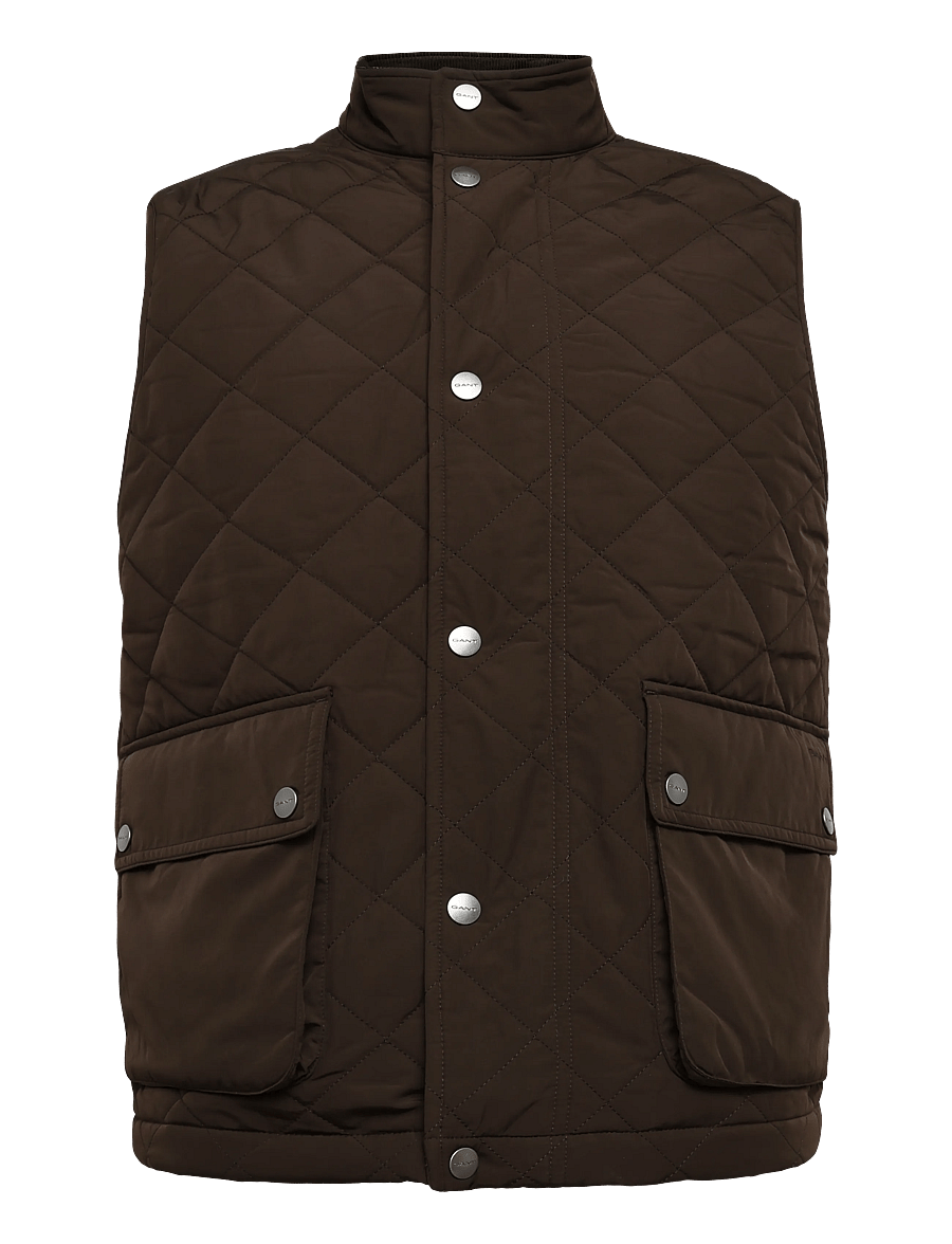 Gant - Quilted Vest - västar - black brown - 0