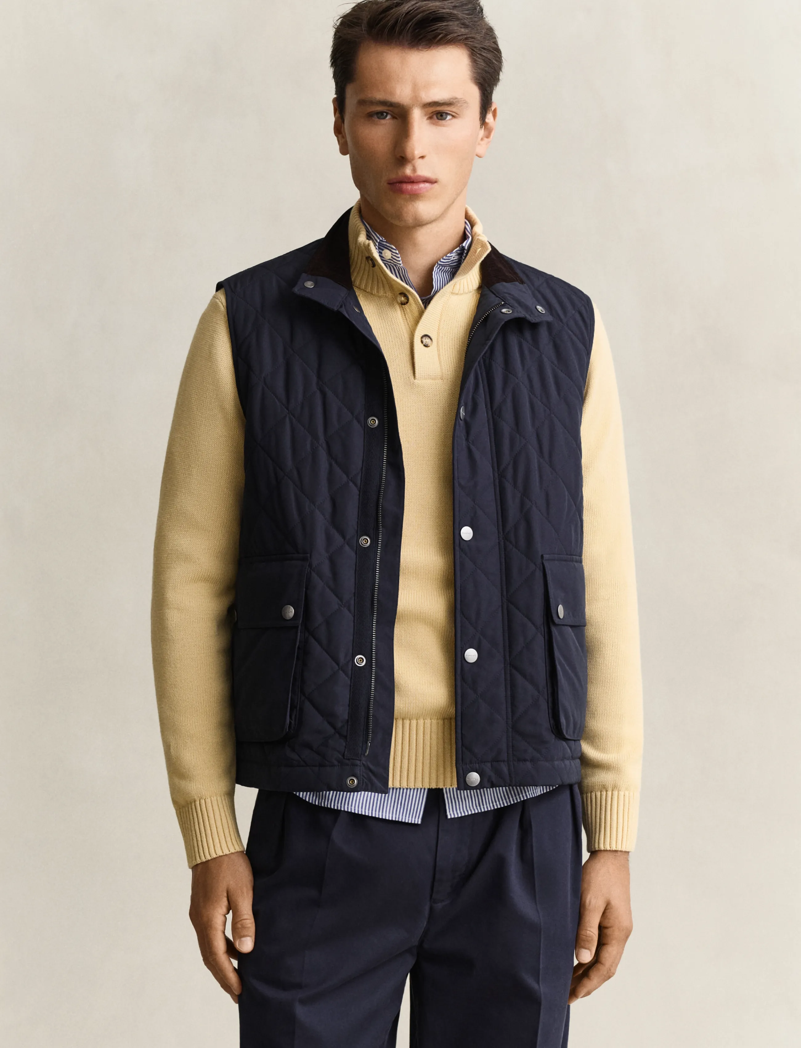 Gant Quilted Vest, S, Oberbekleidung, Marineblau - Westen, Männerswear