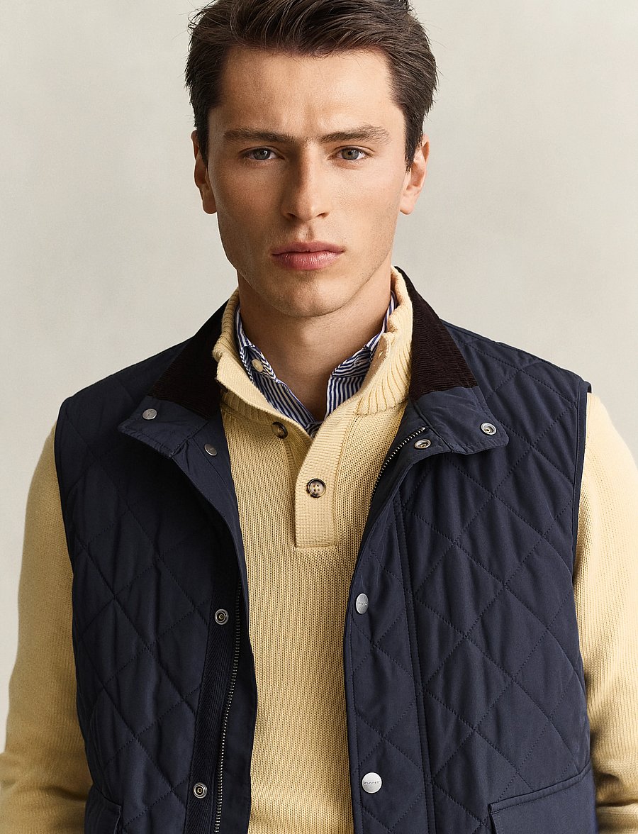 Gant - Quilted Vest - västar - evening blue - 5