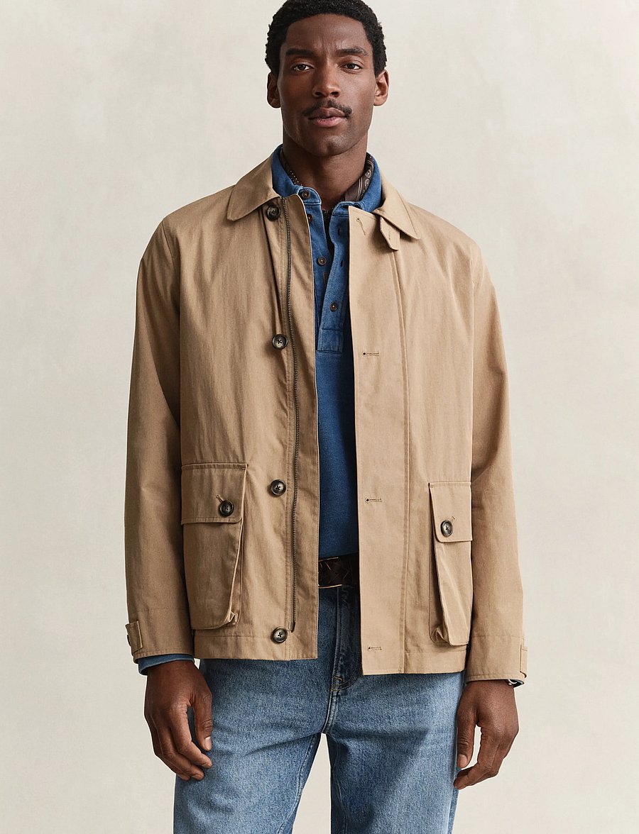 Gant - COTTON BLEND BARN JACKET - vindjakker - light taupe - 0