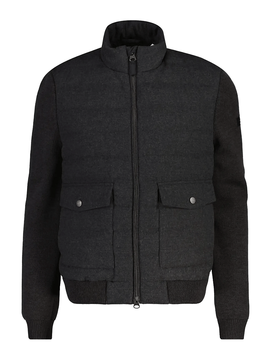Gant - INSULATED HYBRID FLANNEL JACKET - hybrid-jacken - black grey - 0