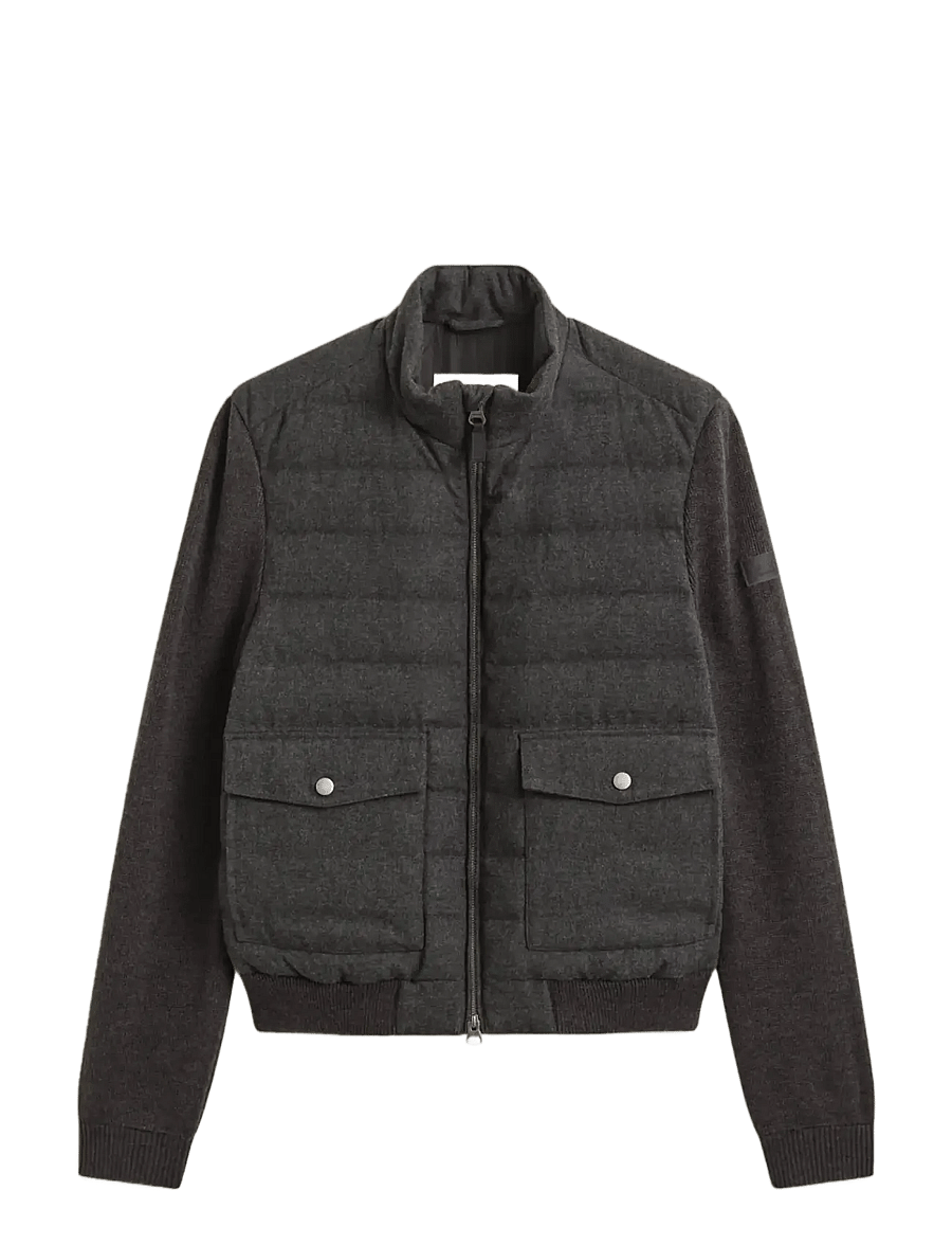 Gant - INSULATED HYBRID FLANNEL JACKET - hybrid jackets - black grey - 0