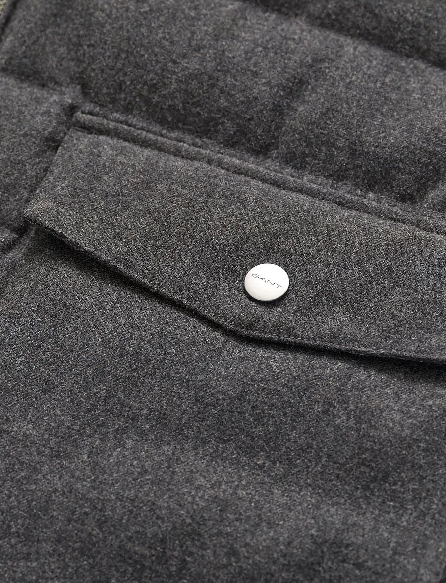 Gant - INSULATED HYBRID FLANNEL JACKET - hybrid jackets - black grey - 3