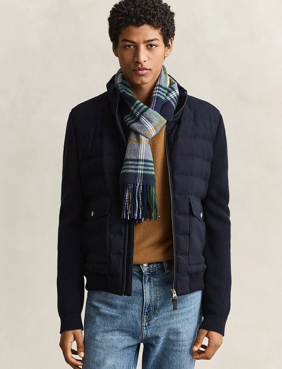 Gant - INSULATED HYBRID FLANNEL JACKET - hybridjackor - evening blue - 0