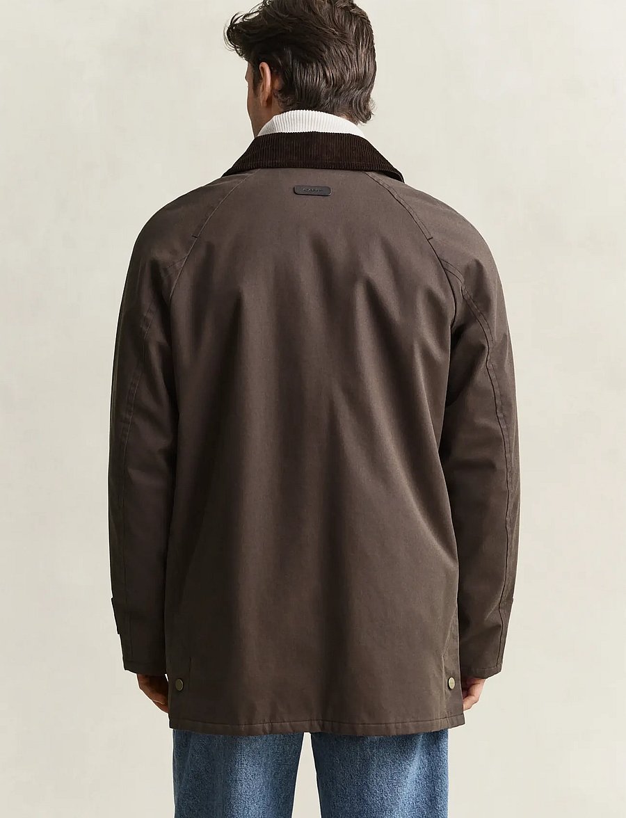 Gant - WAXED BARN JACKET - quiltade jackor - black brown - 3