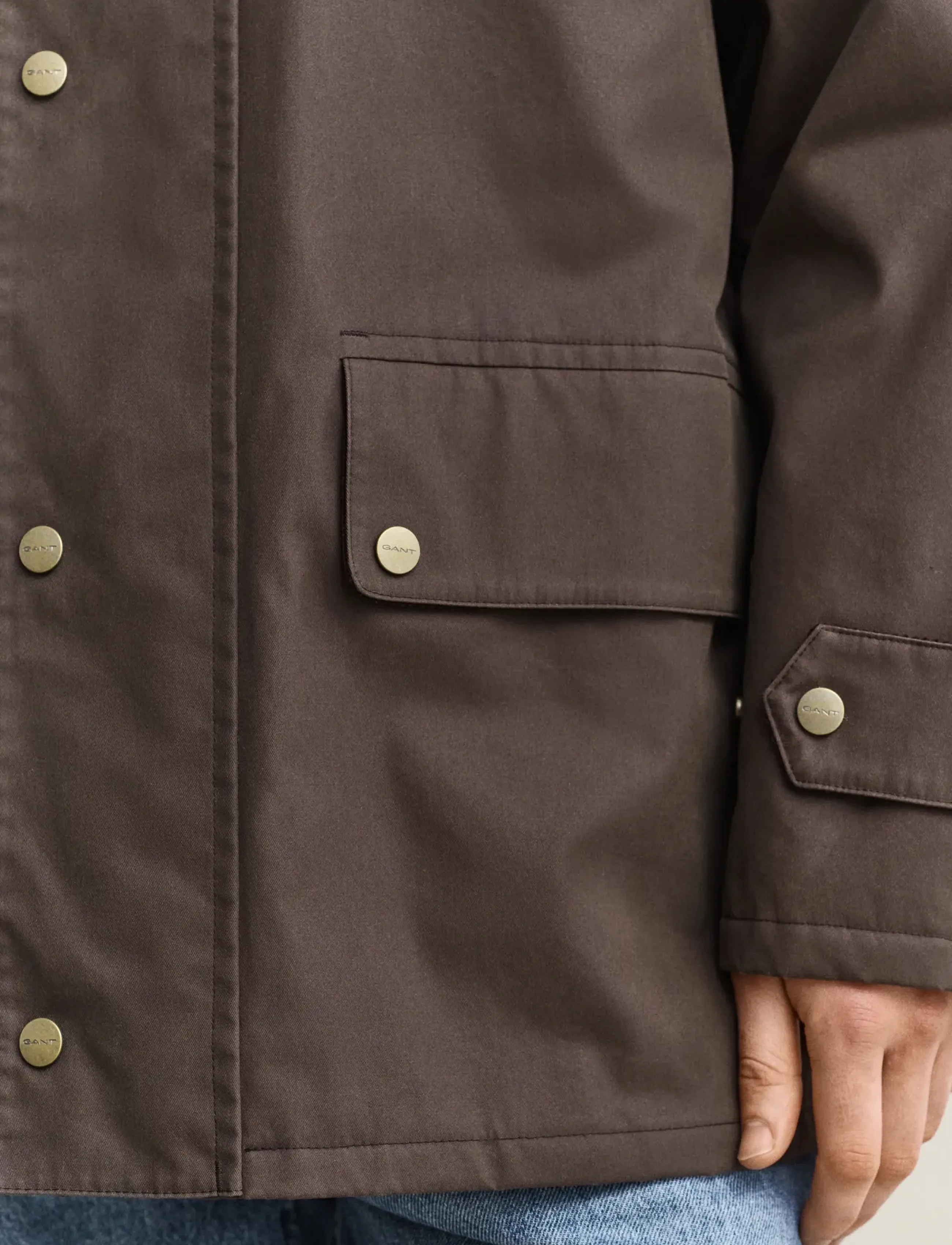 Gant - WAXED BARN JACKET - quiltade jackor - black brown - 5