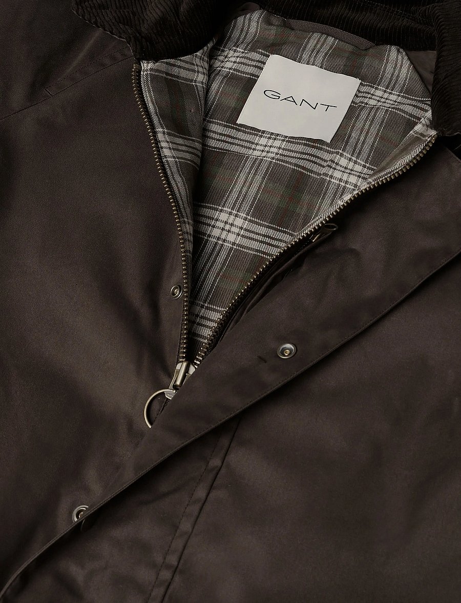 Gant - WAXED BARN JACKET - quiltade jackor - black brown - 2