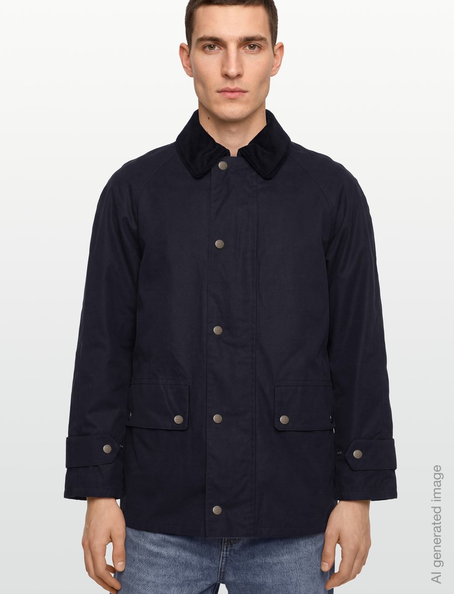 Gant - WAXED BARN JACKET - quiltede - marine - 3