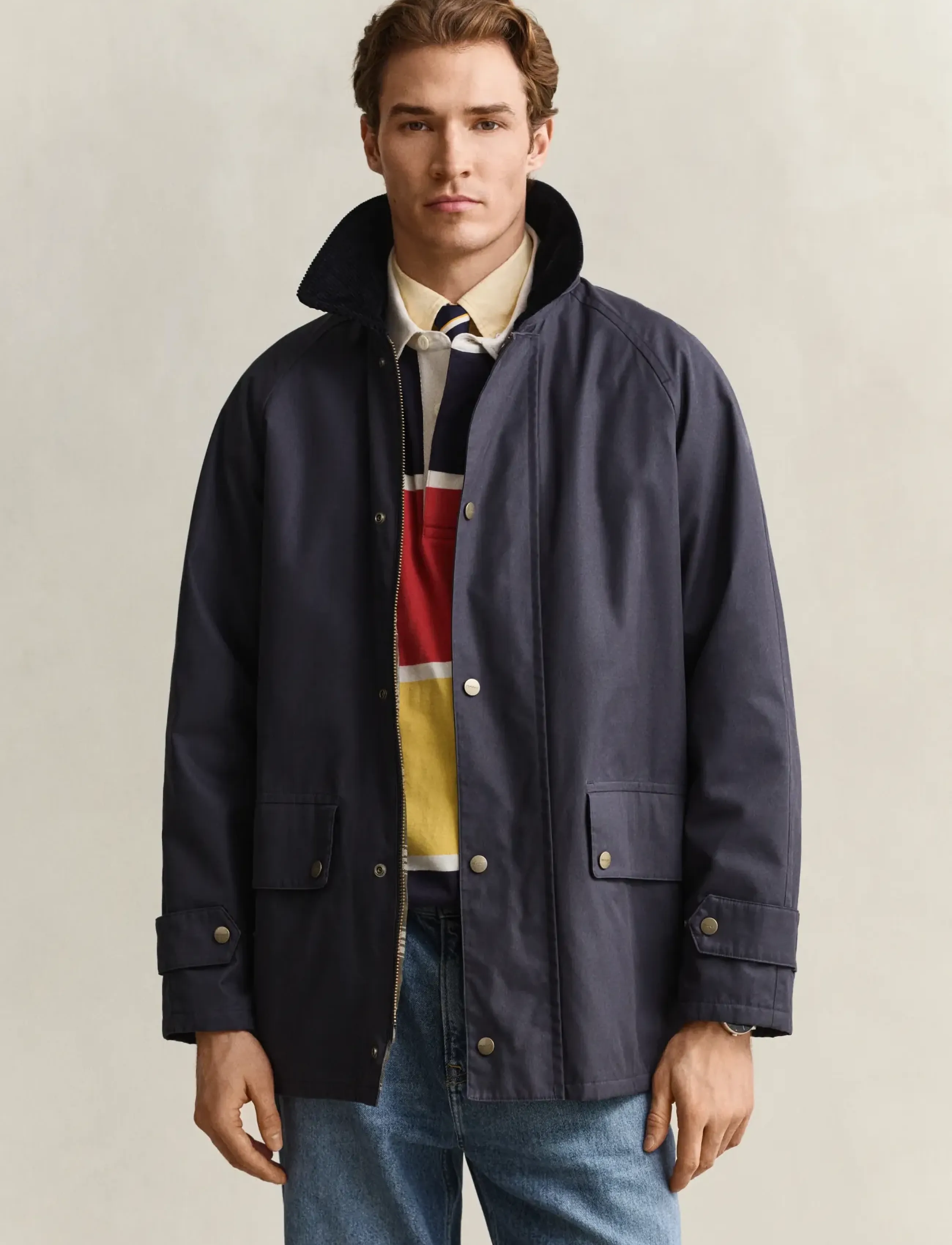 Gant - WAXED BARN JACKET - quiltade jackor - marine - 5