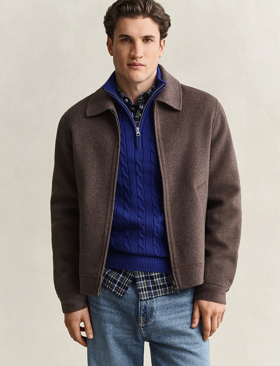 Gant - Handstitched Jacket - uldjakker - shadow brown - 0