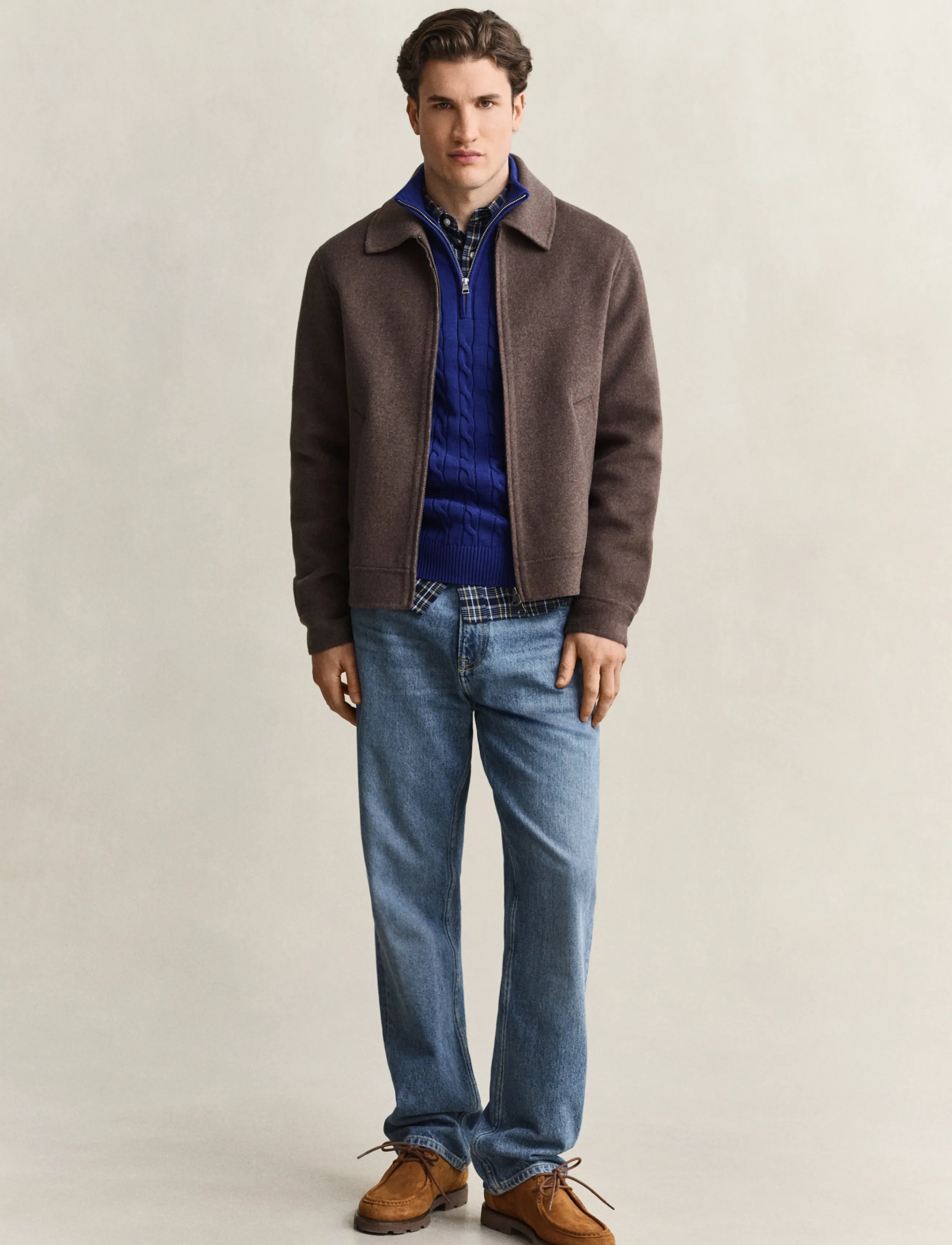 Gant - Handstitched Jacket - uldjakker - shadow brown - 5