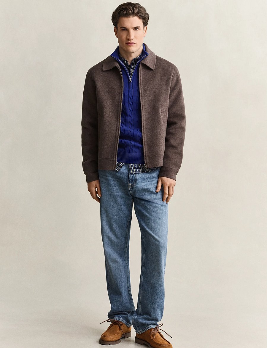 Gant - Handstitched Jacket - uldjakker - shadow brown - 5