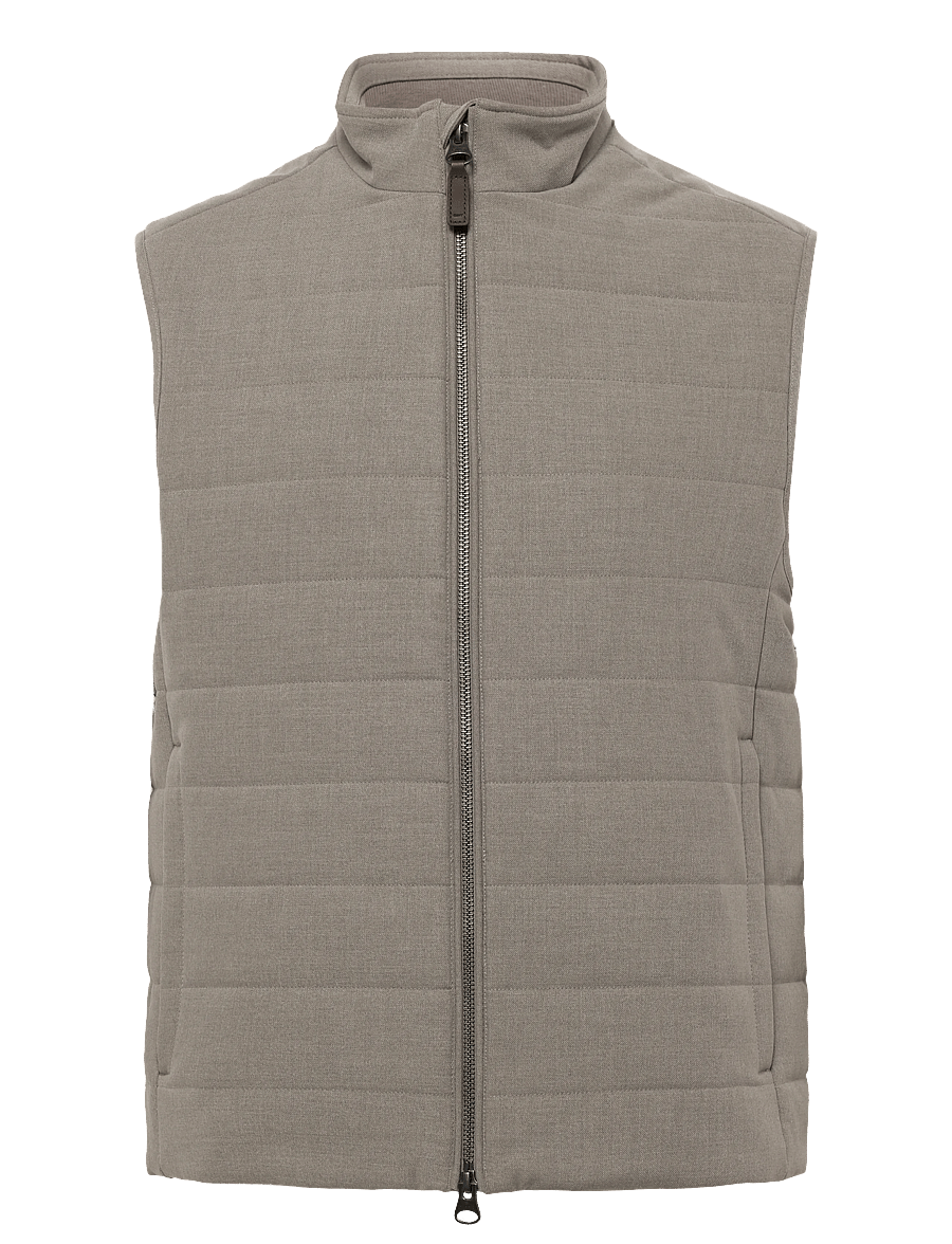Gant - INSULATED FLANNEL VEST - västar - mist taupe - 0