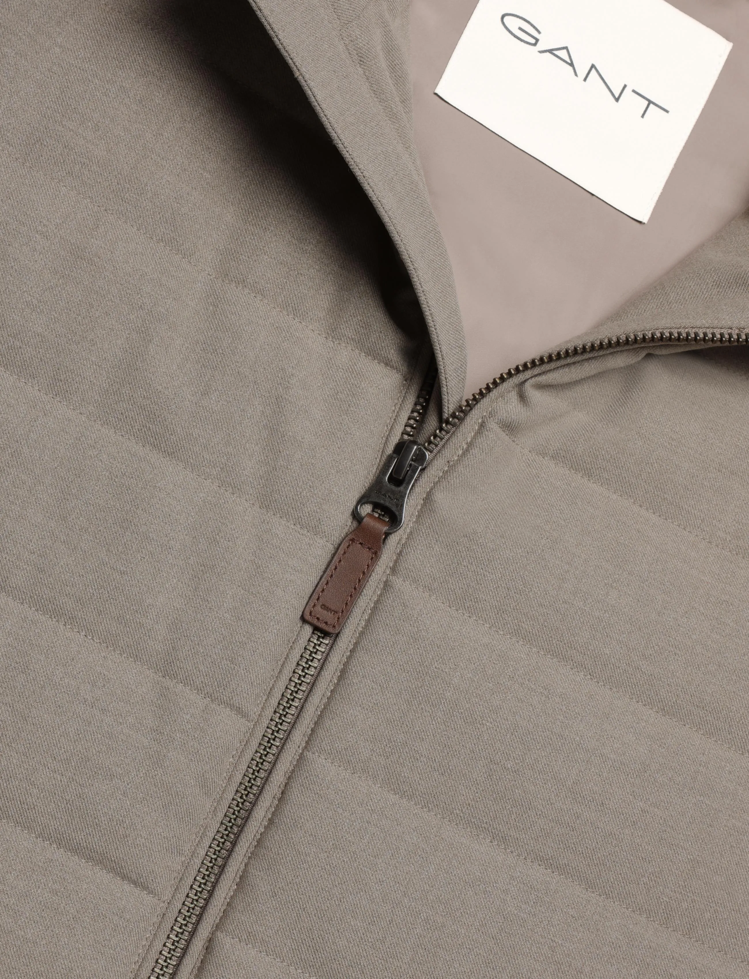 Gant - INSULATED FLANNEL VEST - västar - mist taupe - 2