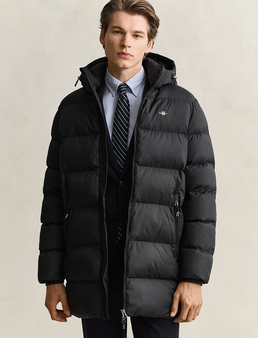 Gant - ACTIVE CLOUD MID LENGTH JACKET - gefütterte jacken - black - 0