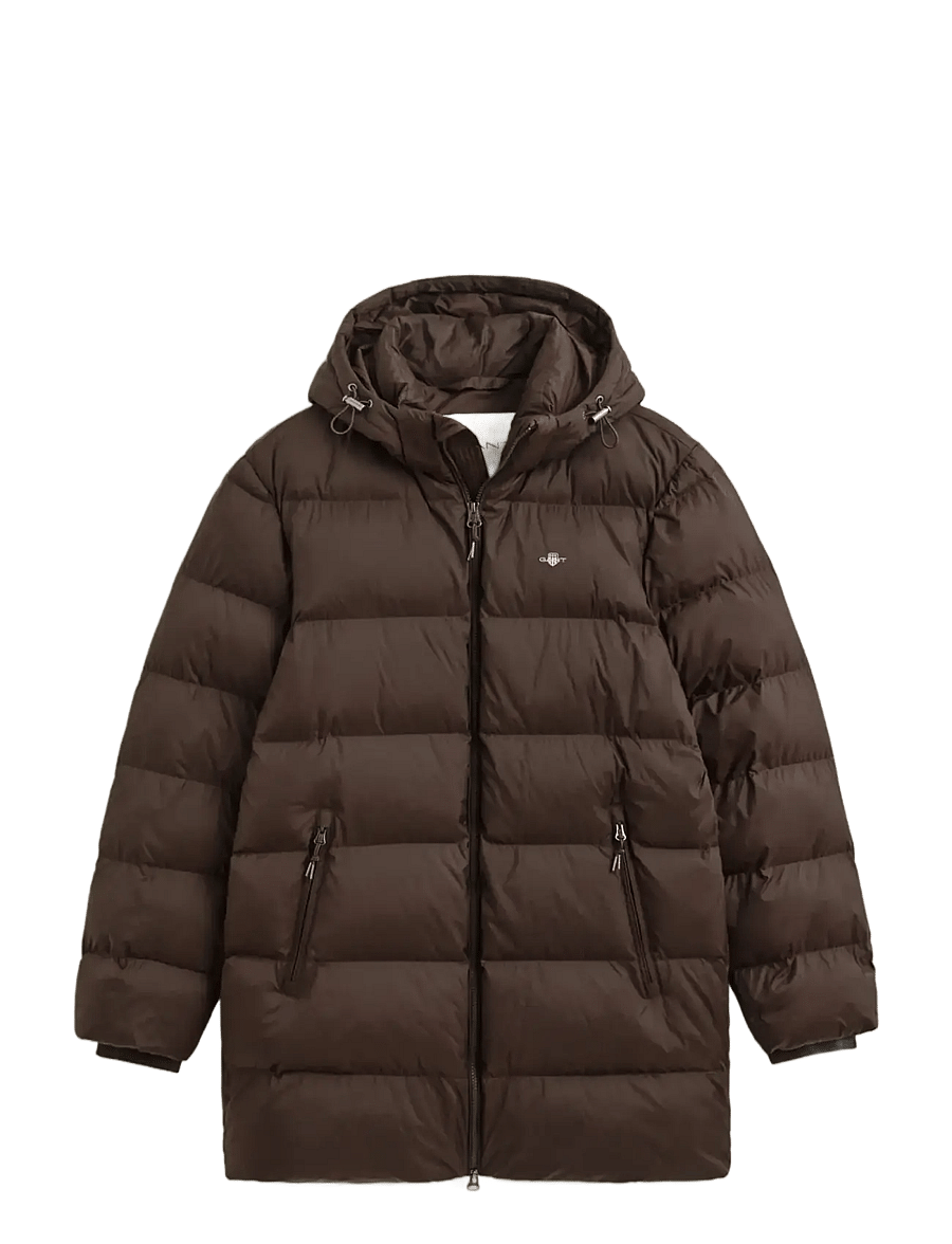 Gant - ACTIVE CLOUD MID LENGTH JACKET - gefütterte jacken - black brown - 1