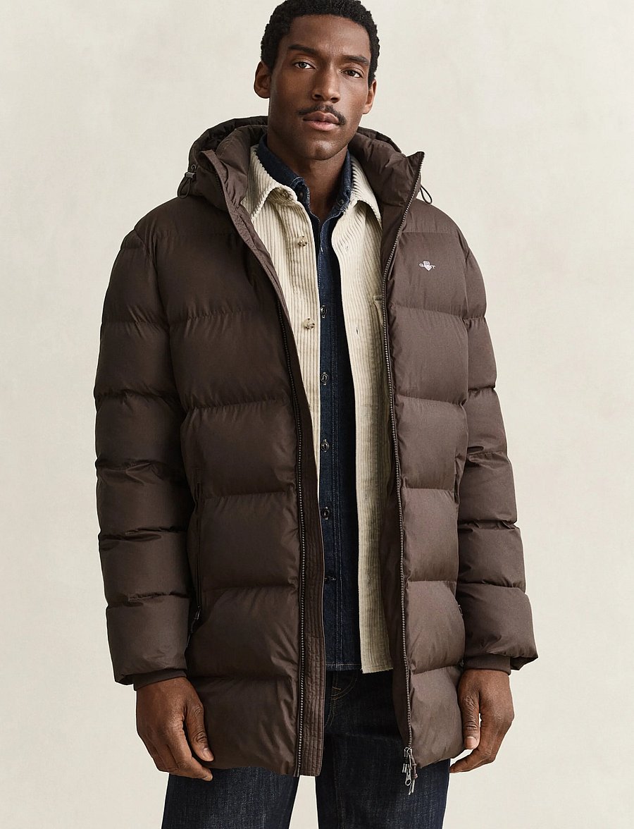 Gant - ACTIVE CLOUD MID LENGTH JACKET - padded jackets - black brown - 0