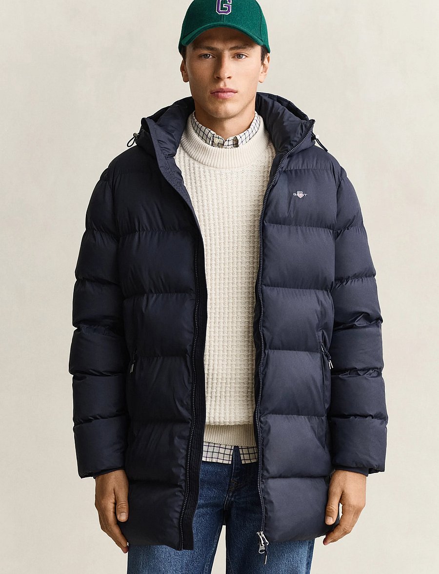 Gant - ACTIVE CLOUD MID LENGTH JACKET - gefütterte jacken - evening blue - 0