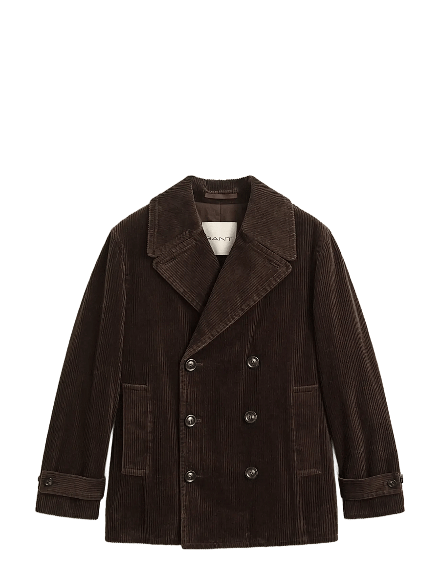 Gant - CORDUROY PEACOAT - Õhukesed mantlid - black brown - 0