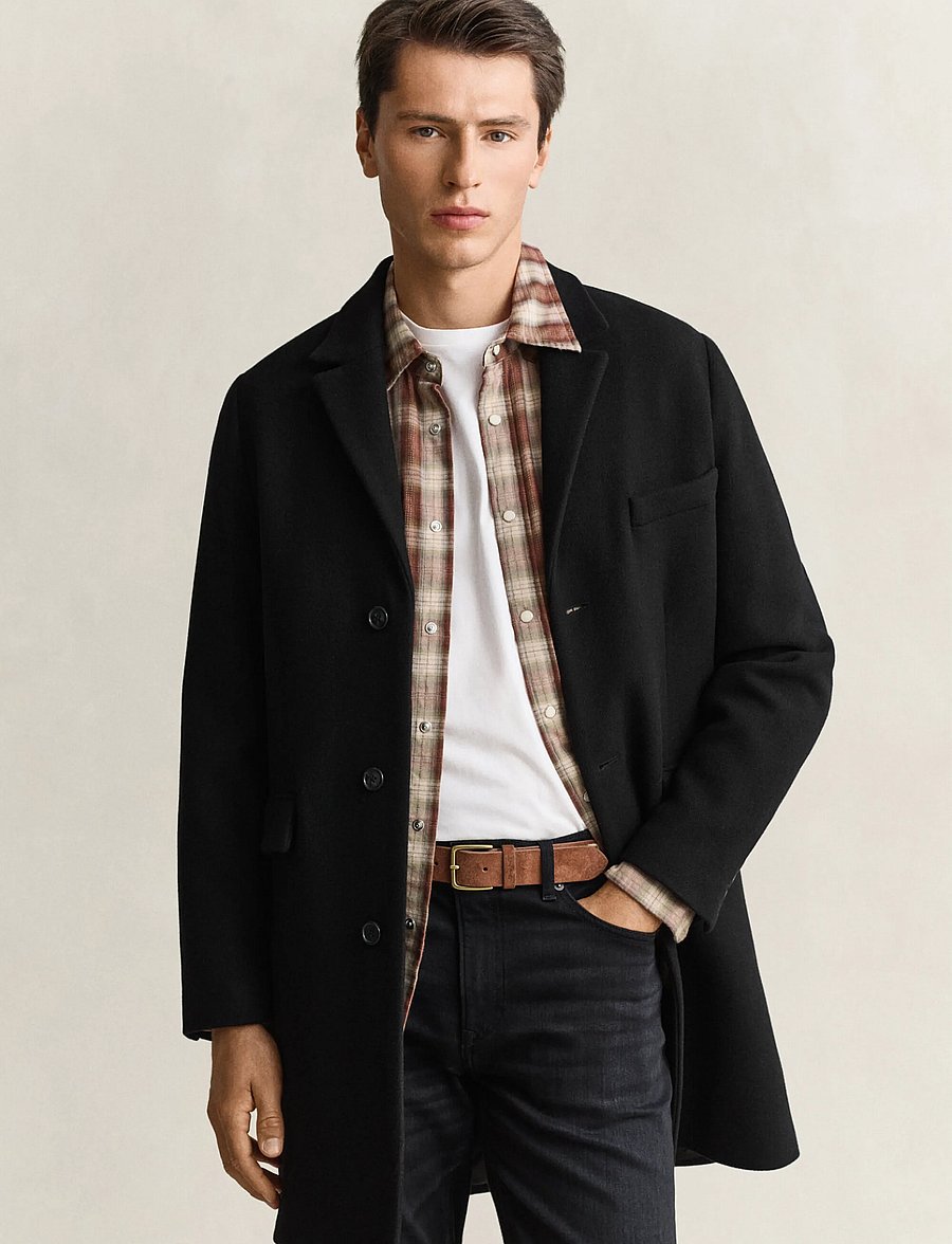 Gant - CLASSIC WOOL COAT - ullrockar - black - 0