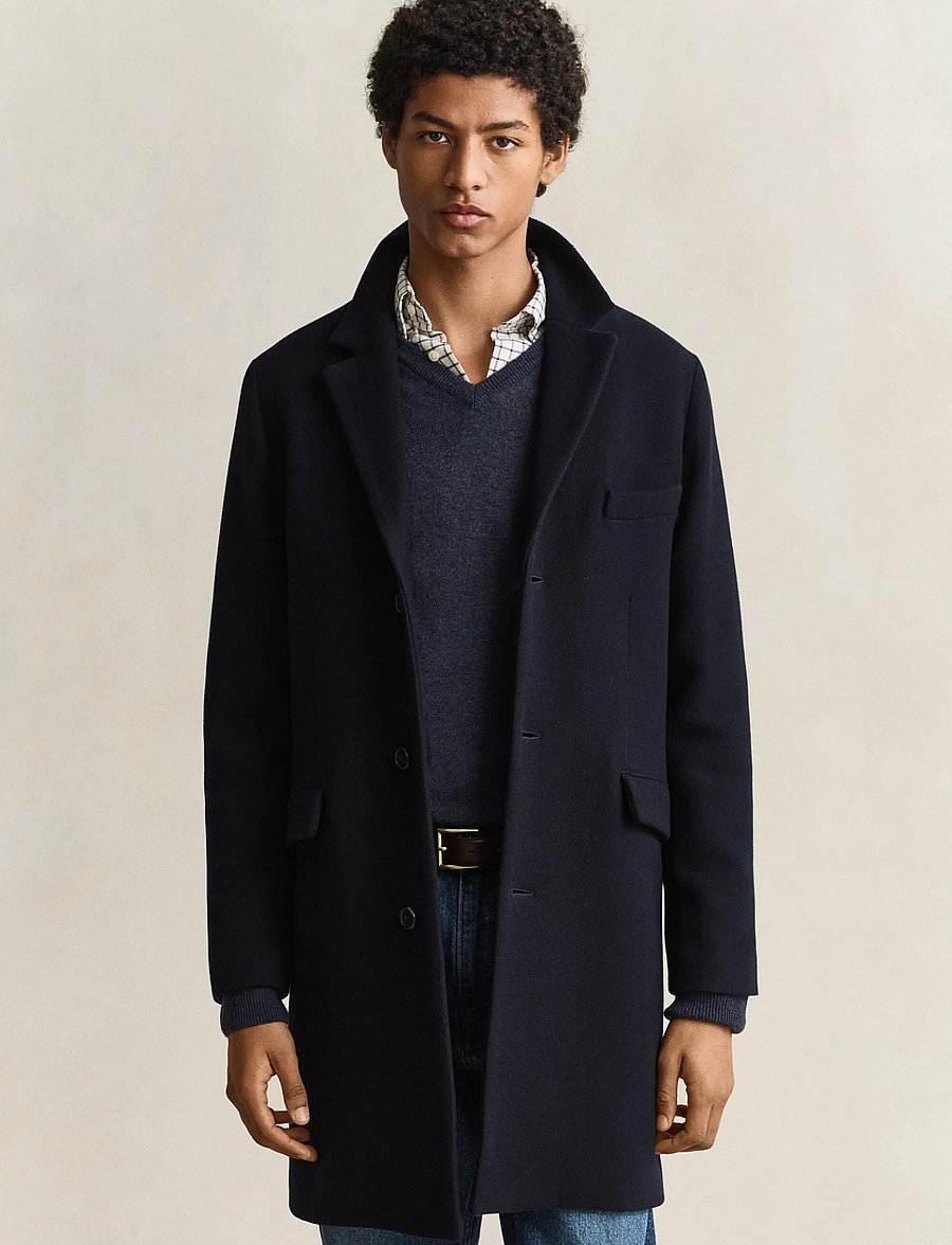 Gant - CLASSIC WOOL COAT - wool coats - evening blue - 0