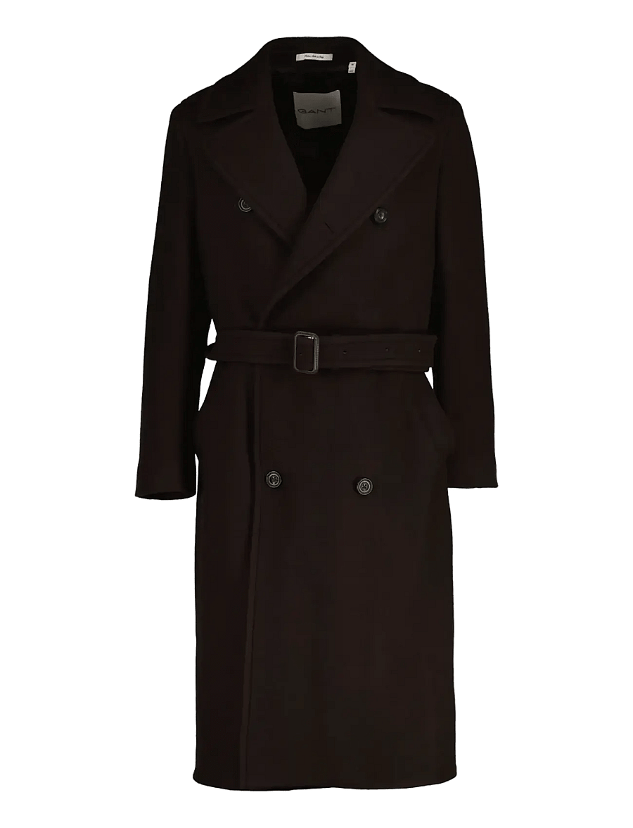 Gant - UNIFORM BELTED COAT - ullrockar - black brown - 0