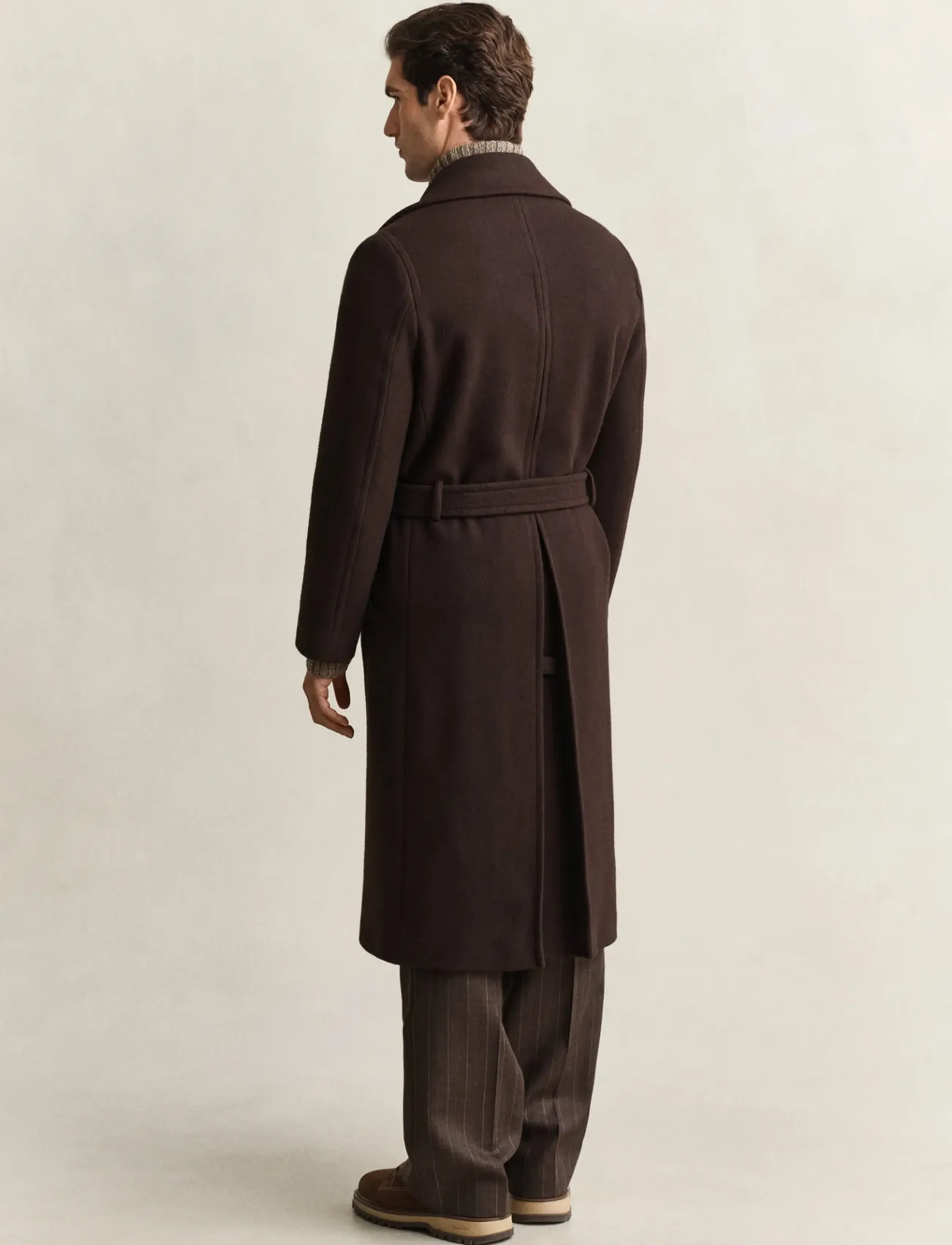 Gant - UNIFORM BELTED COAT - ullrockar - black brown - 1