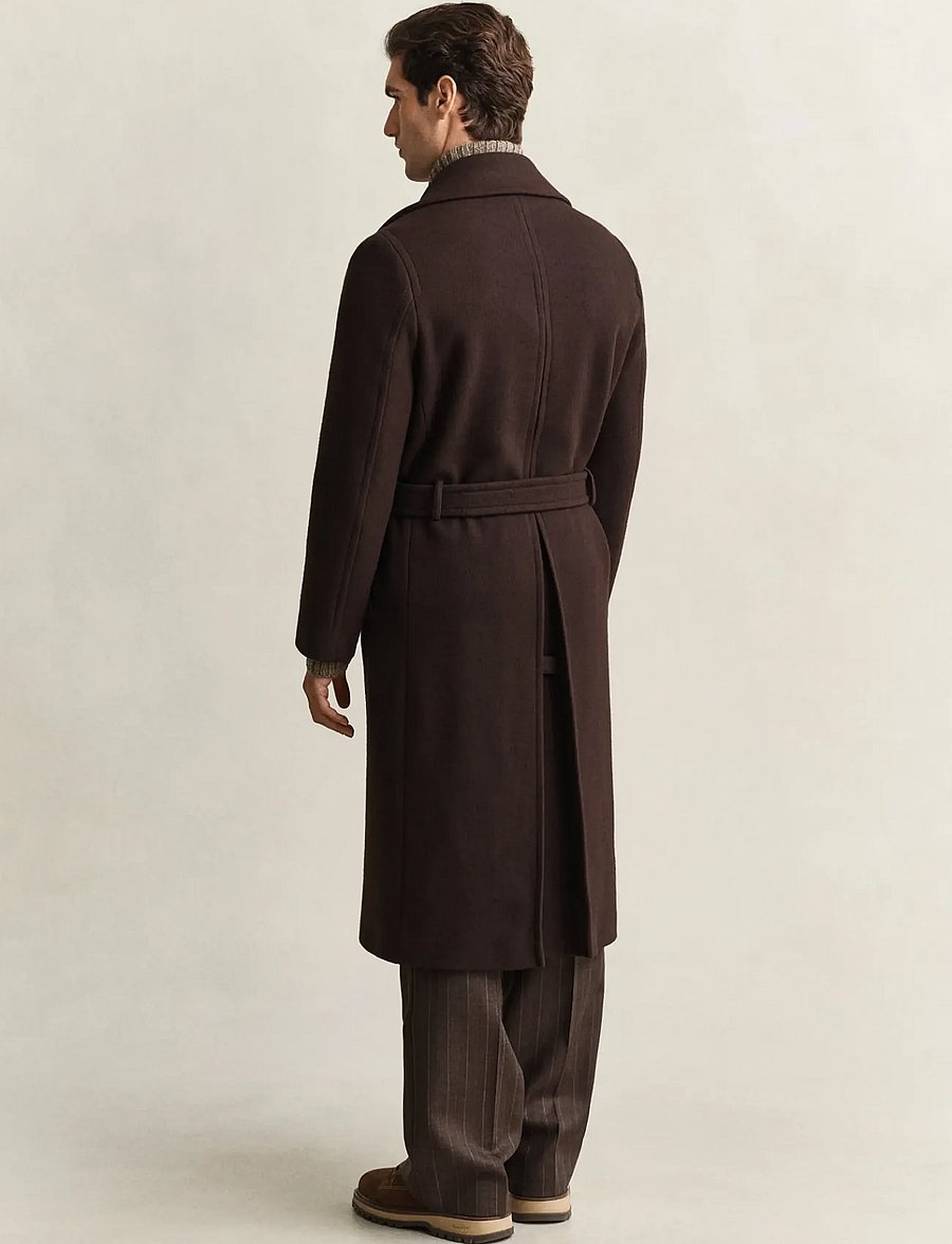 Gant - UNIFORM BELTED COAT - ullrockar - black brown - 1