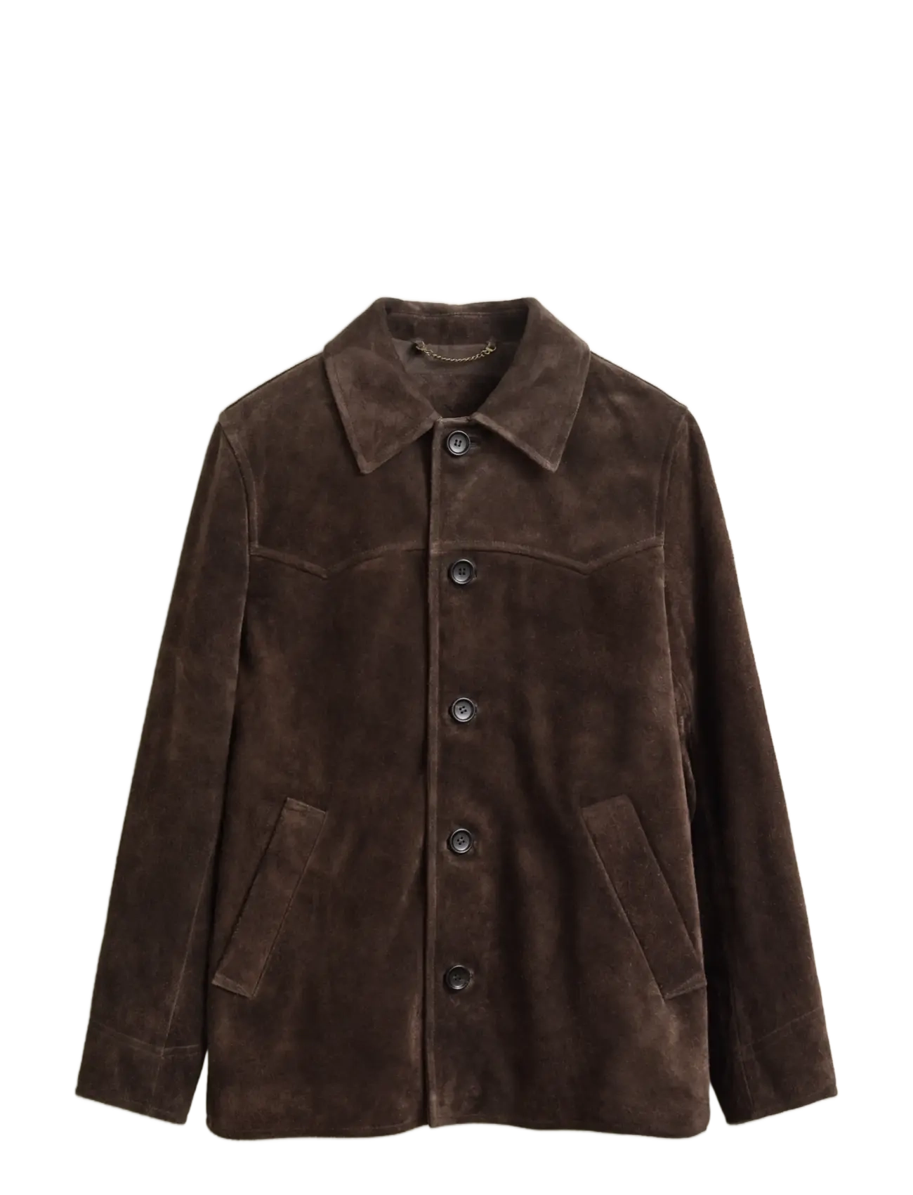 Gant SUEDE MID LENGTH JACKET - Læderjakker - BLACK BROWN / brown