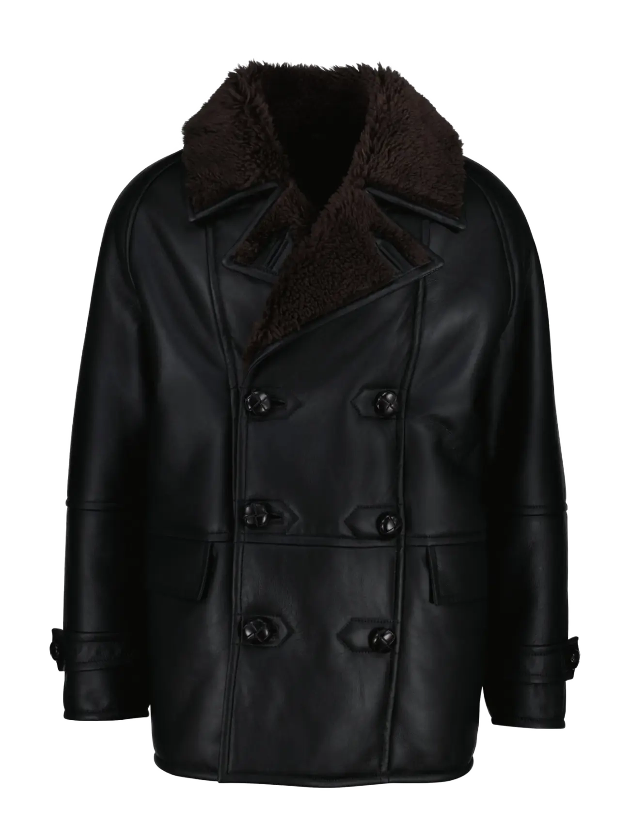 Gant - SHEARLING PEACOAT - herbstjacken - black - 1