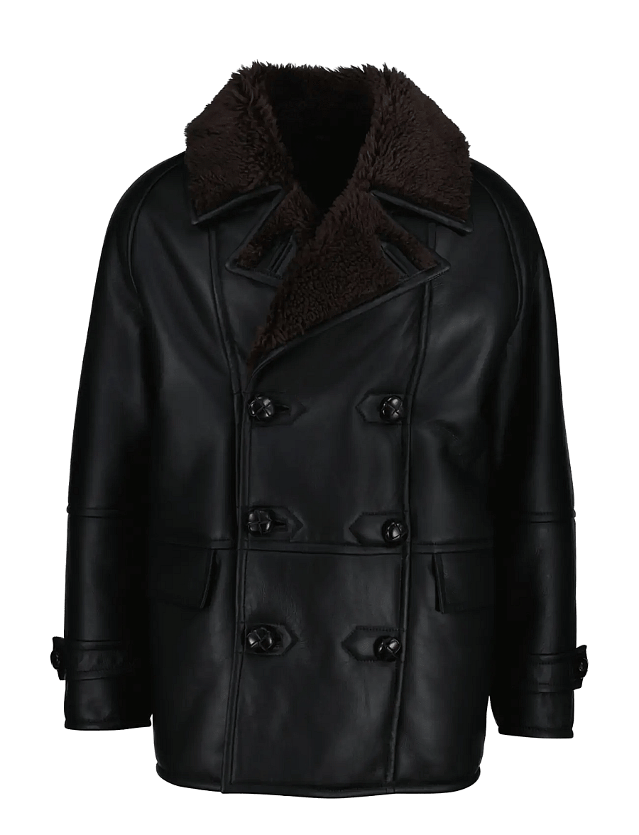 Gant - SHEARLING PEACOAT - herbstjacken - black - 1
