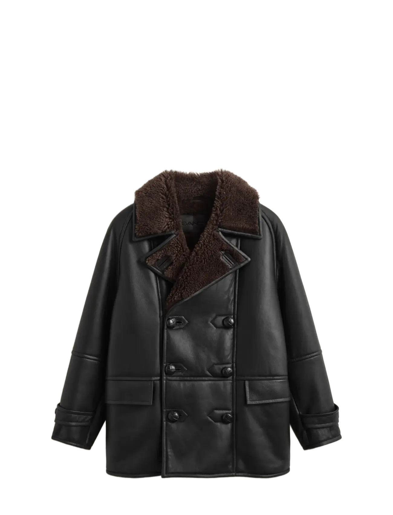 Gant - SHEARLING PEACOAT - herbstjacken - black - 1